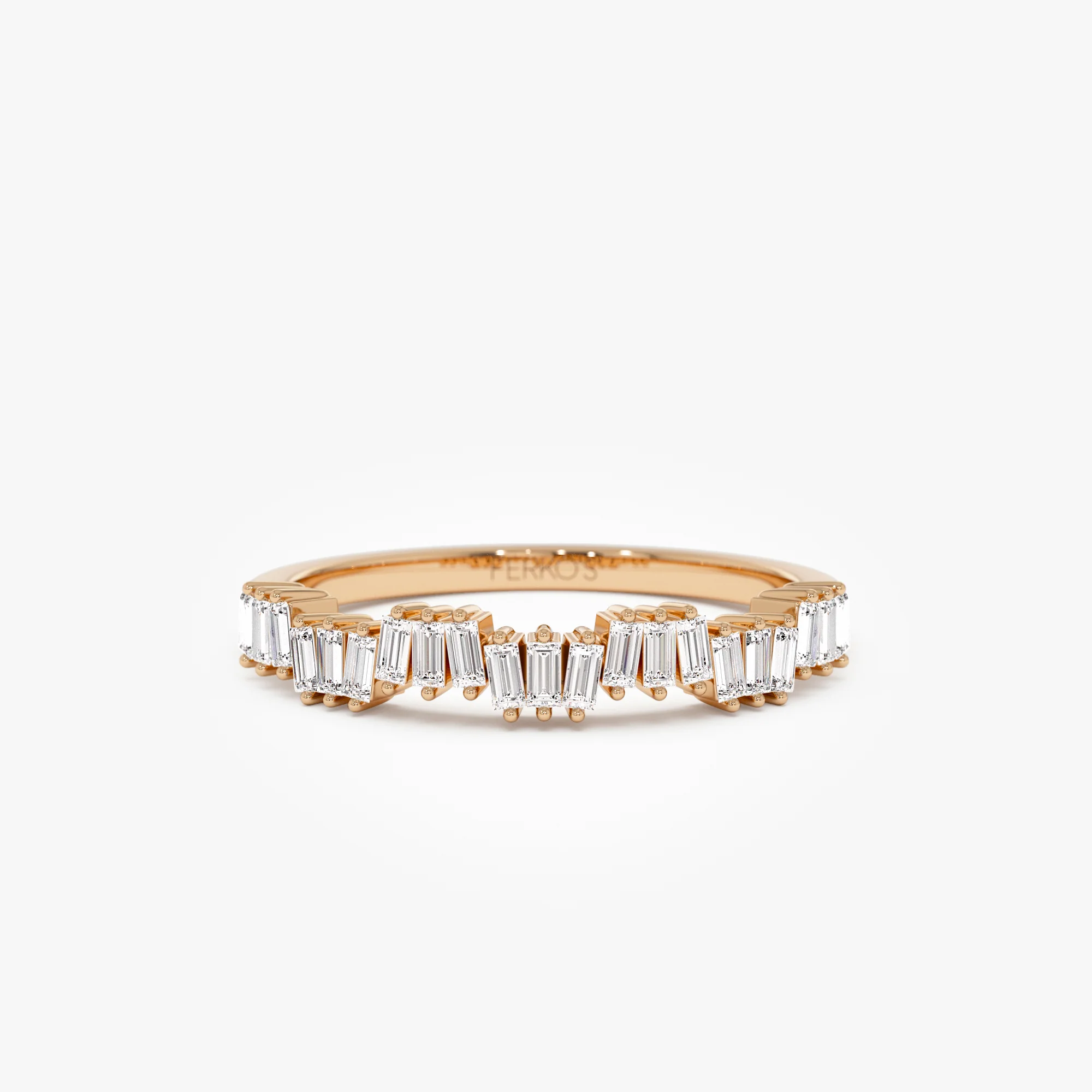 14k Asymetrical Baguette Diamonds Ring - Image 6