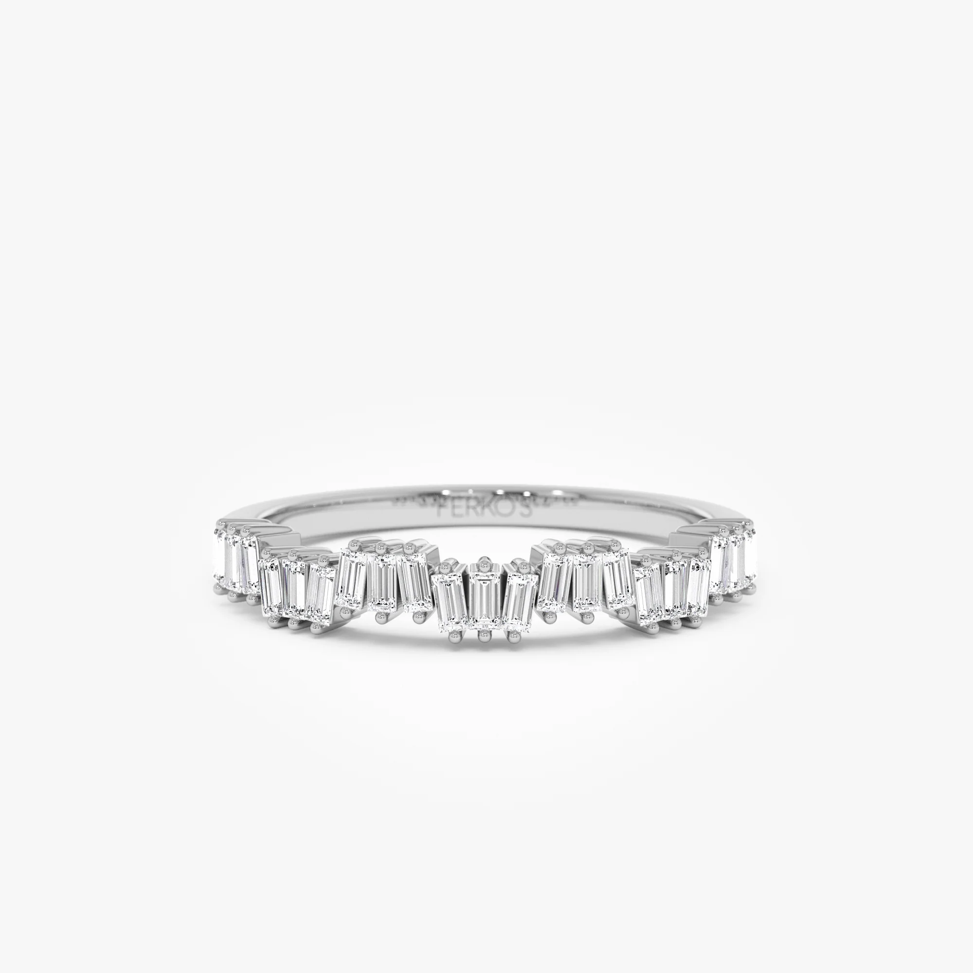 14k Asymetrical Baguette Diamonds Ring - Image 7