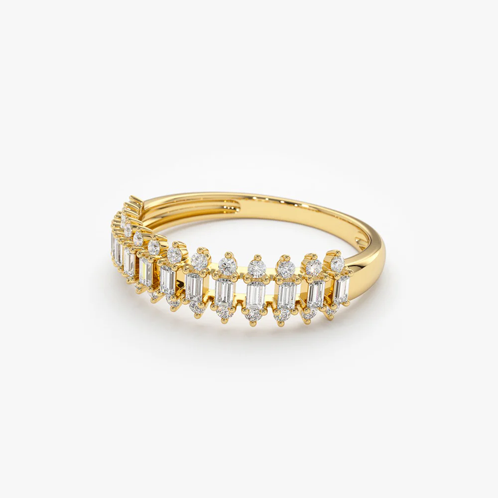 14K Bagguete Diamond Anniversary Ring - Image 7