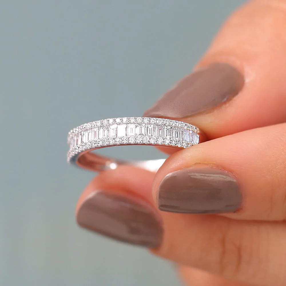 14K Baguette Diamond Anniversary Ring 0.75ctw - Image 3