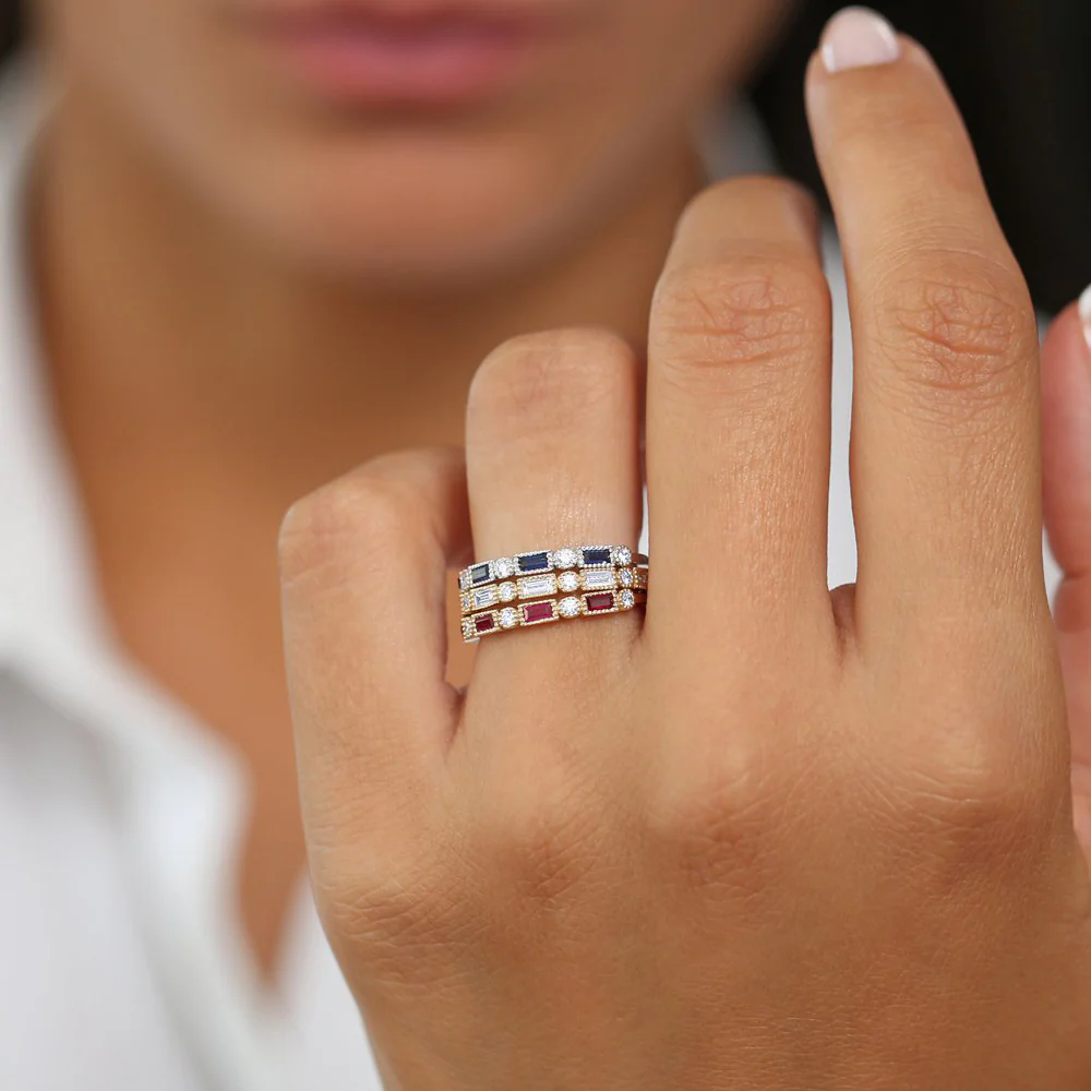 14k Baguette Ruby and Diamond Ring - Image 4