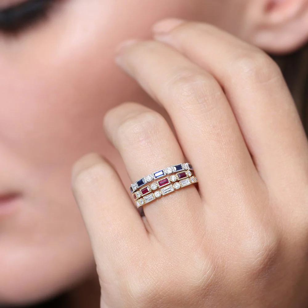 14k Baguette Ruby and Diamond Ring - Image 6