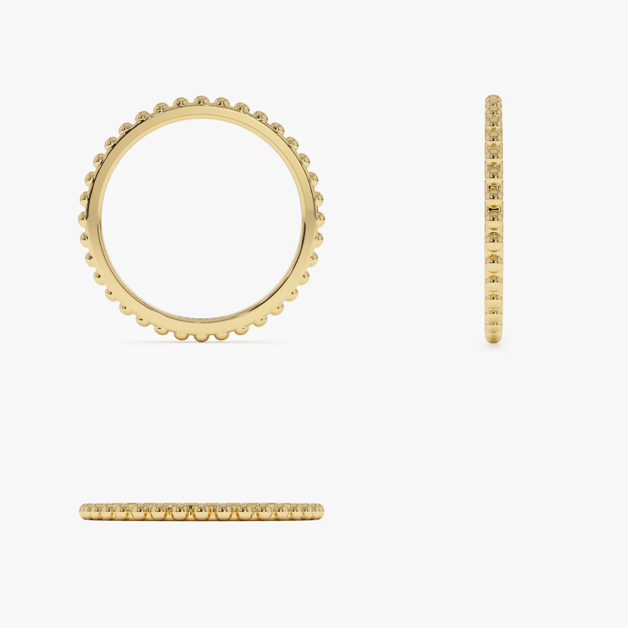 14k Beaded Wedding Band - Image 10
