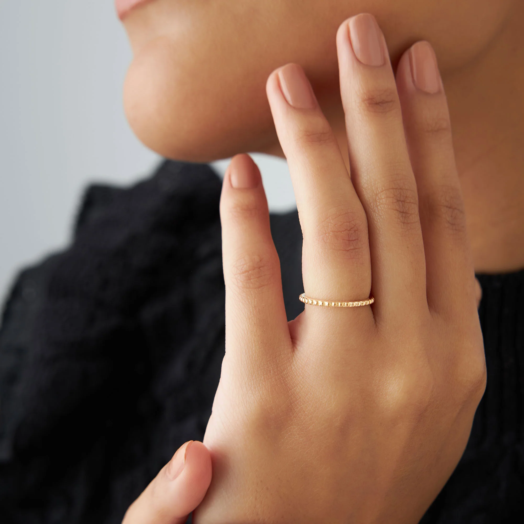 14k Beaded Wedding Band - Image 2