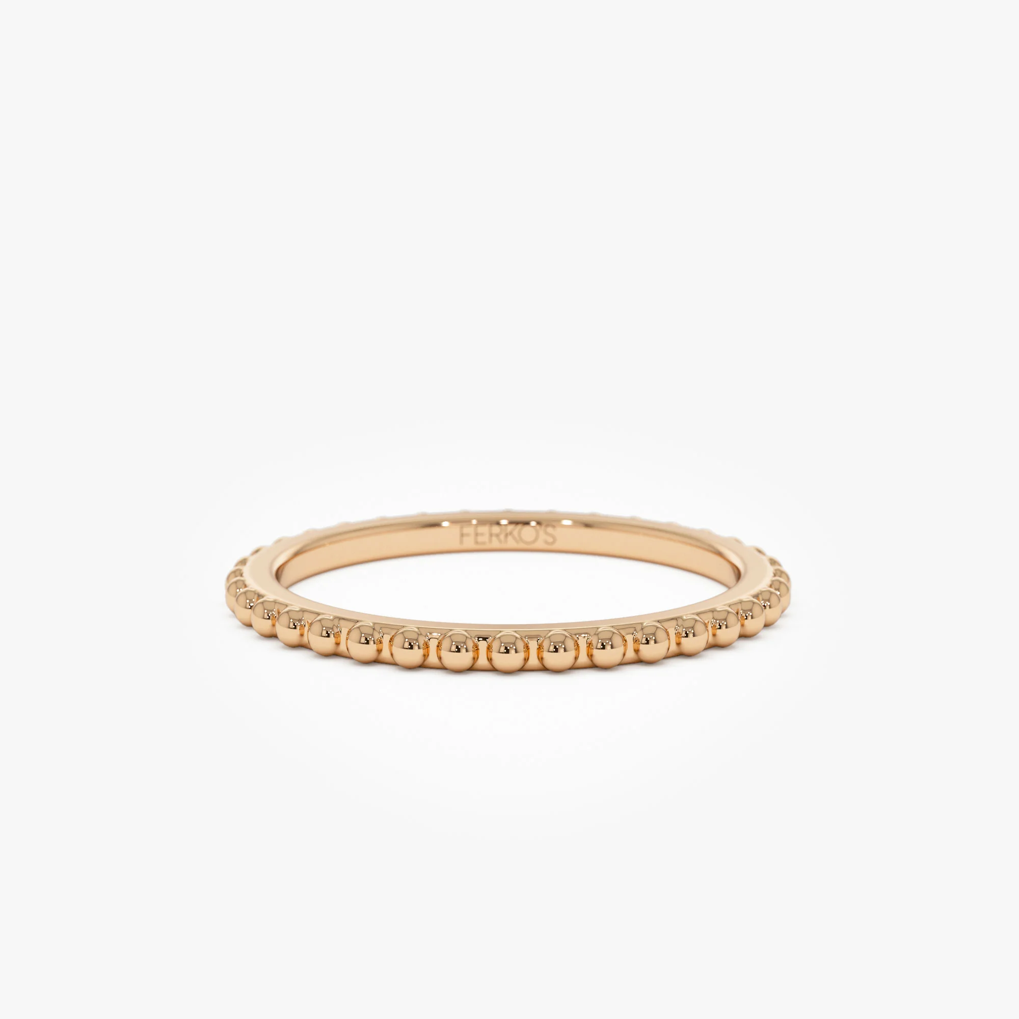 14k Beaded Wedding Band - Image 7