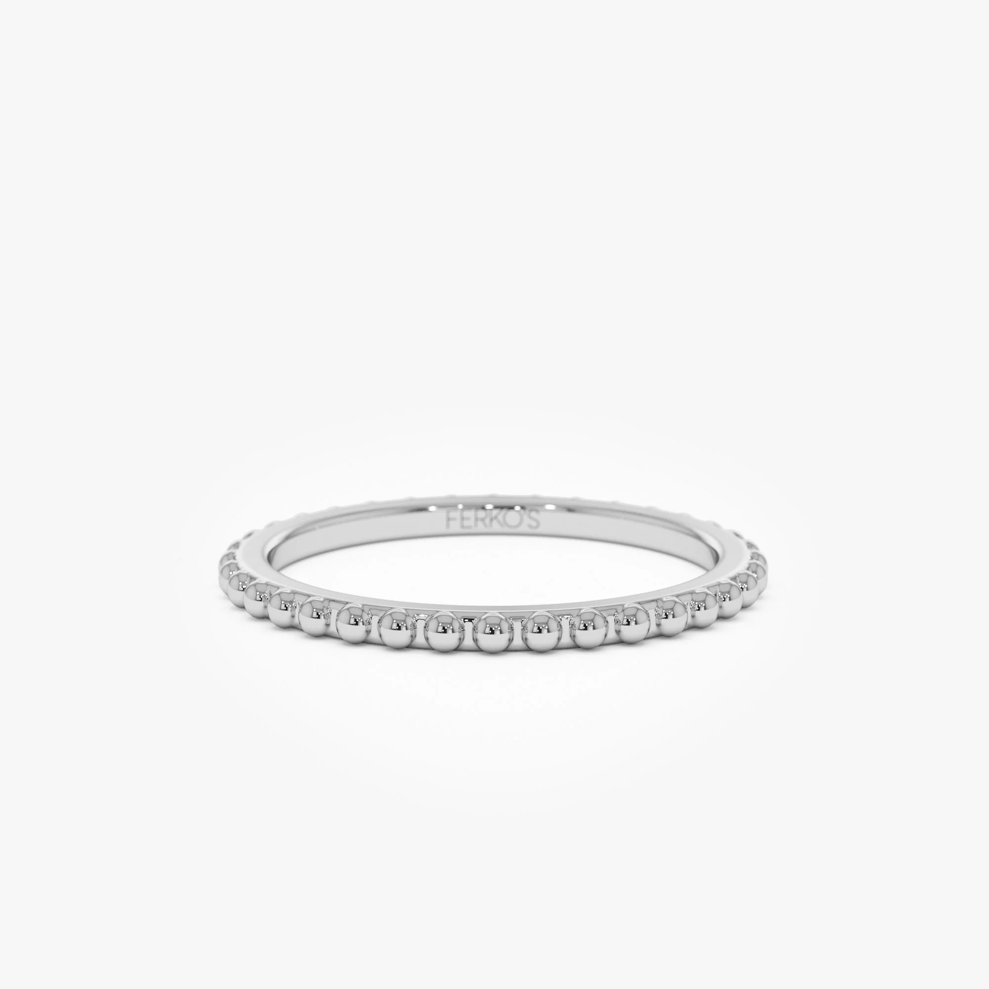 14k Beaded Wedding Band - Image 8