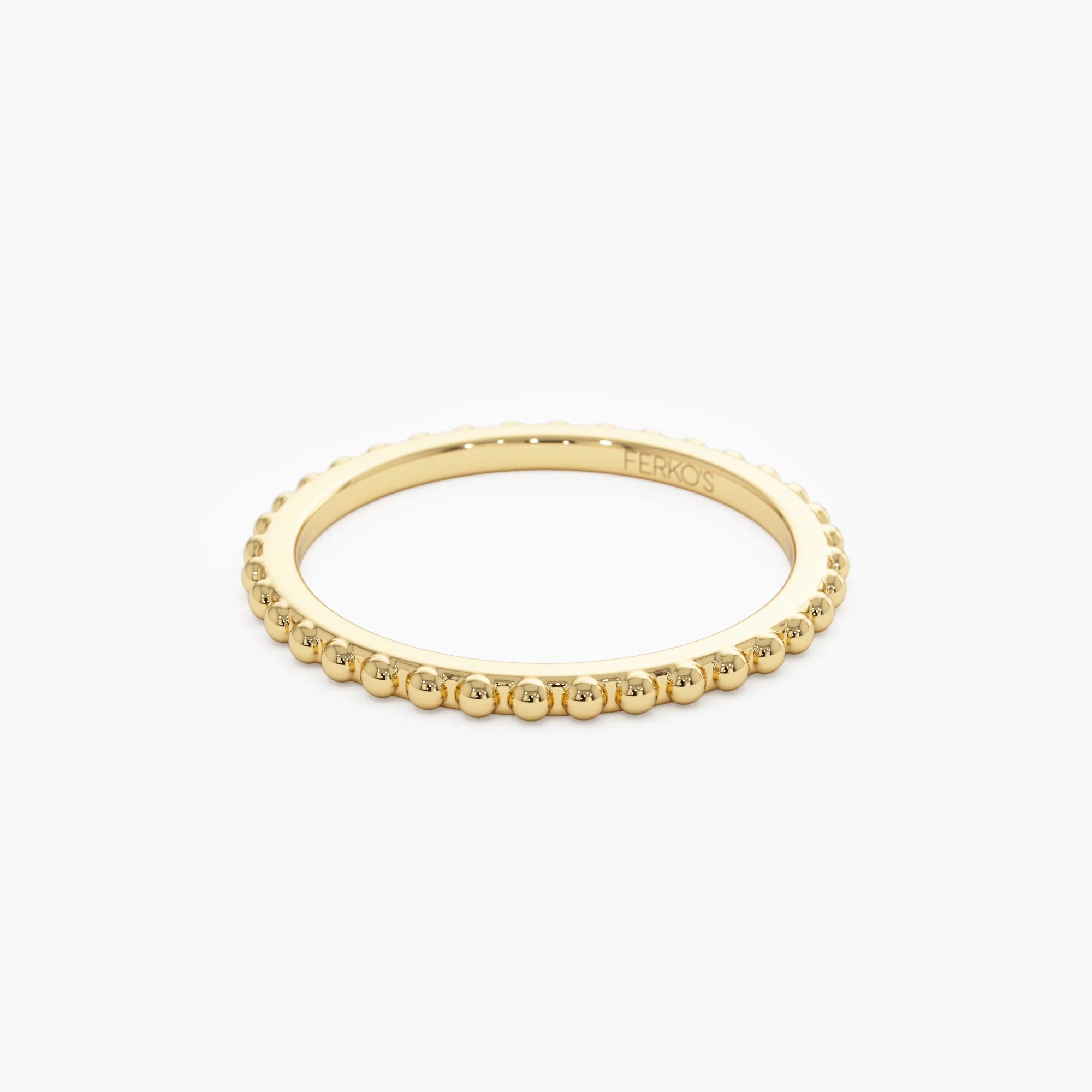 14k Beaded Wedding Band - Image 9