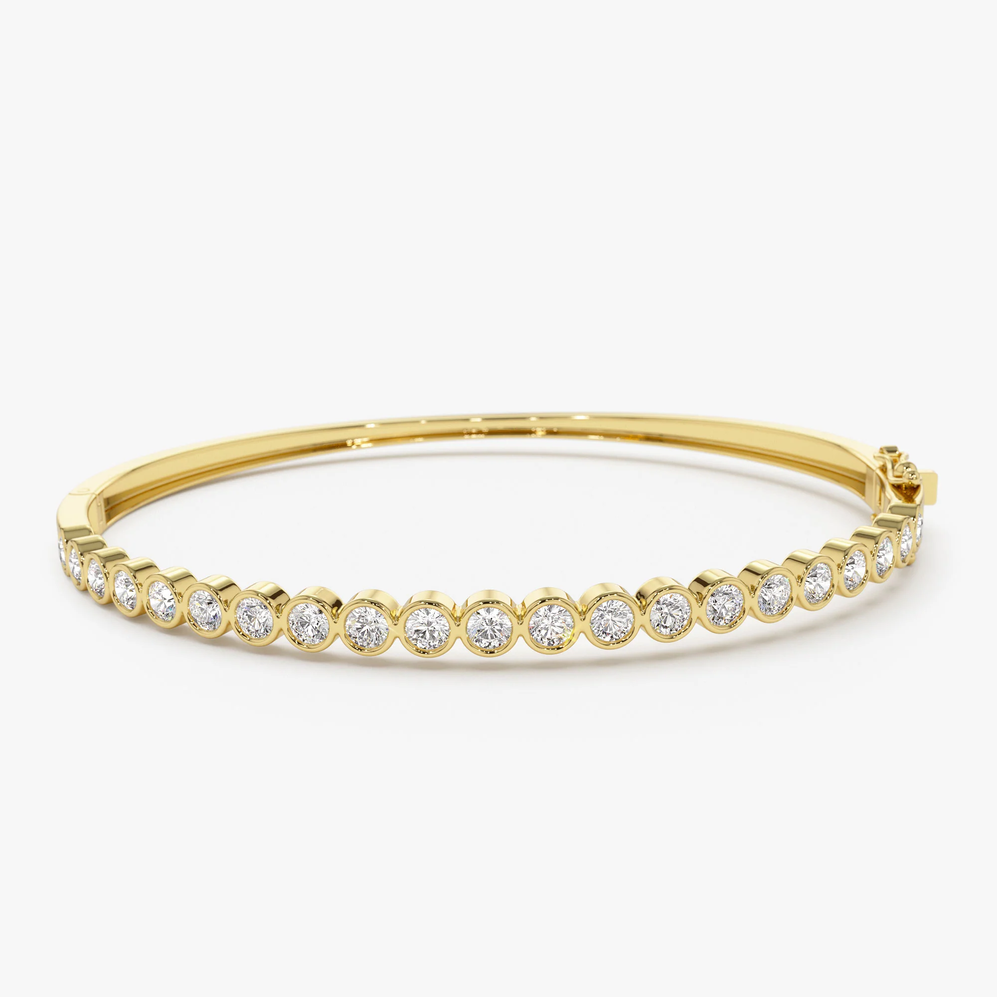 14K Bezel Setting Diamond Bangle