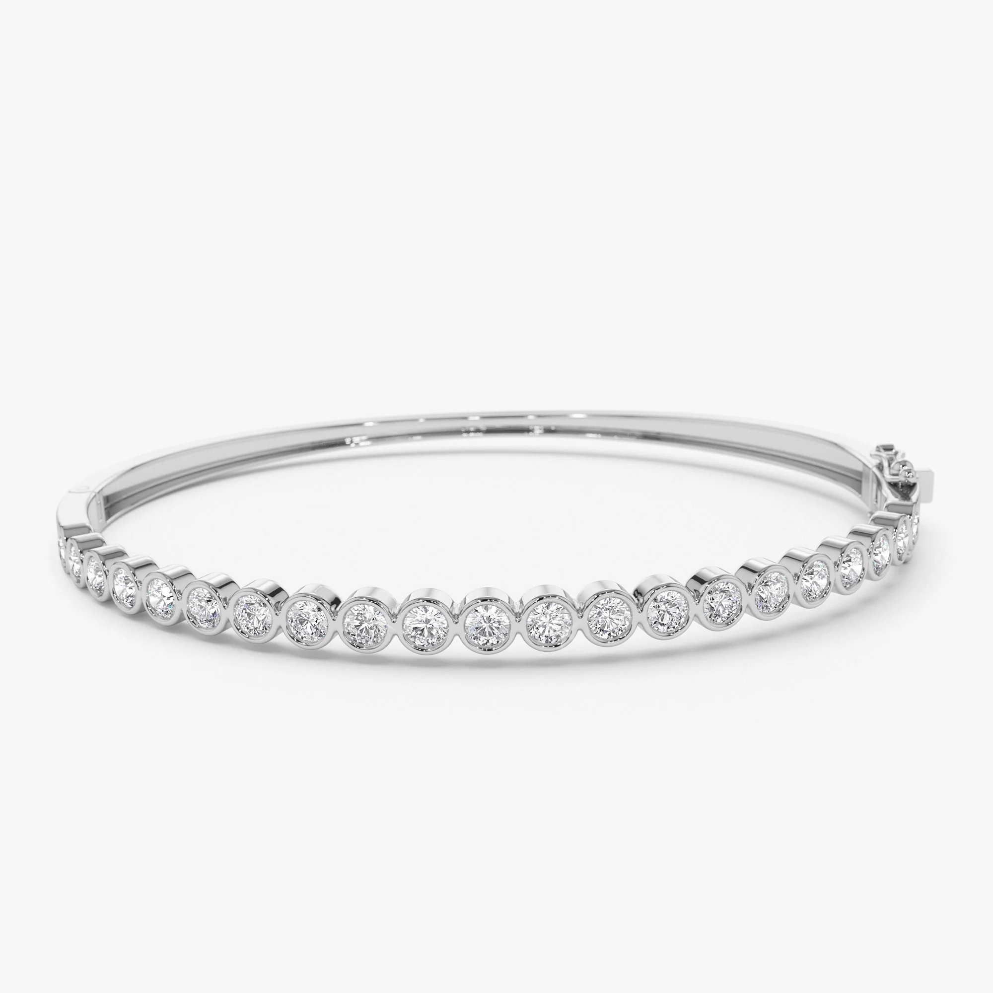 14K Bezel Setting Diamond Bangle - Image 6