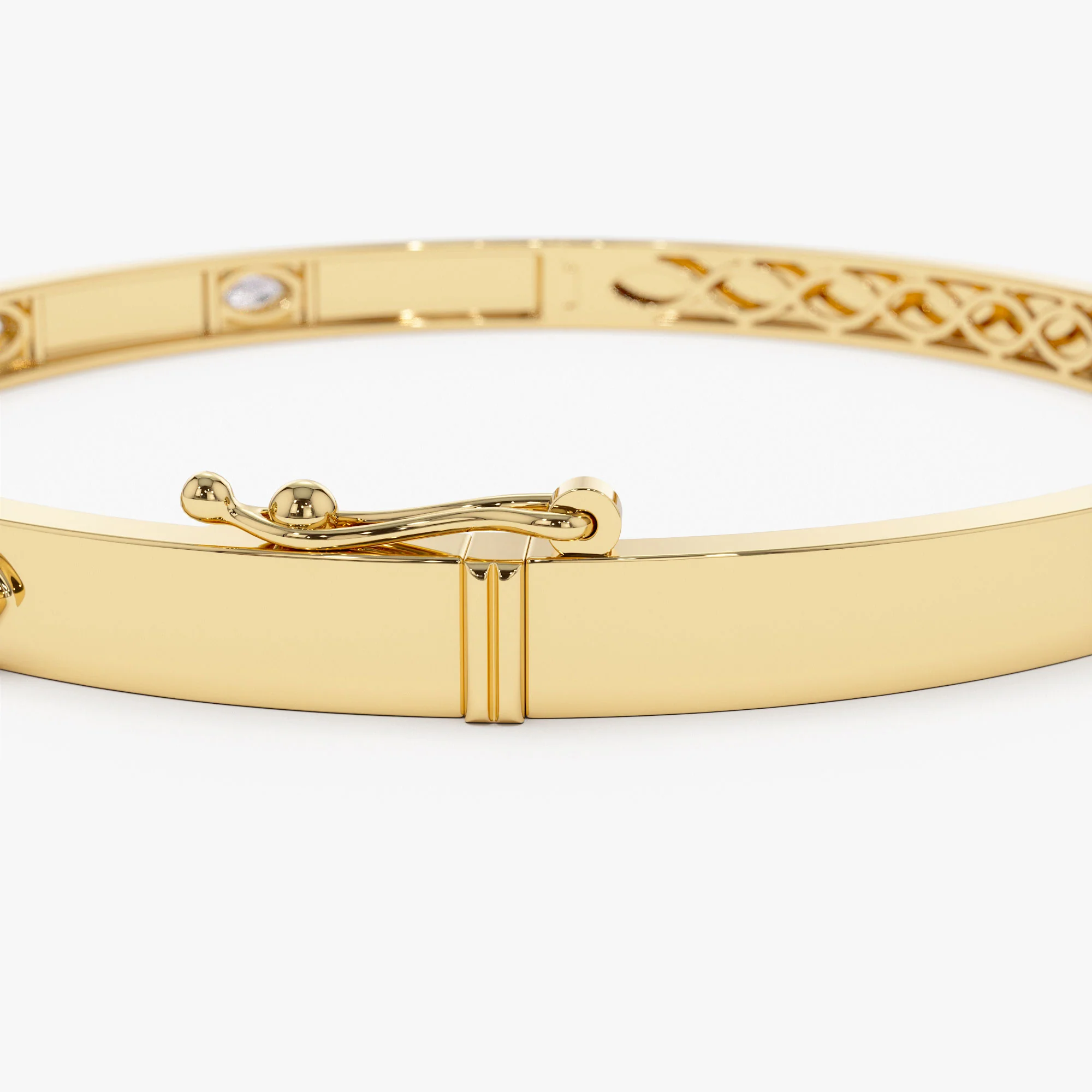 14k Bezel Setting Marquise Shaped Diamond Bangle - Image 11