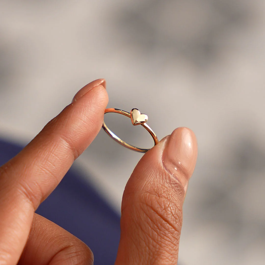 14k Bubble Heart Ring - Image 2