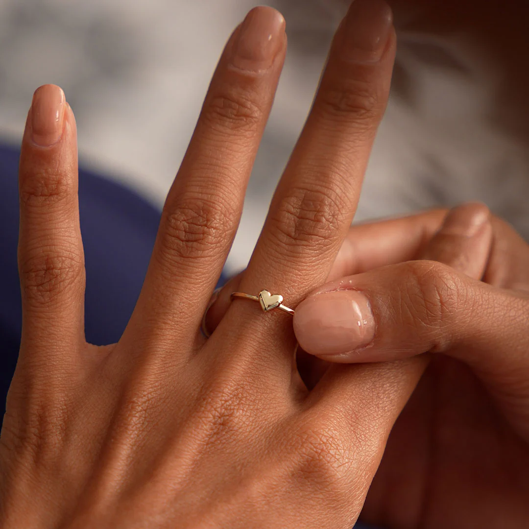 14k Bubble Heart Ring - Image 4