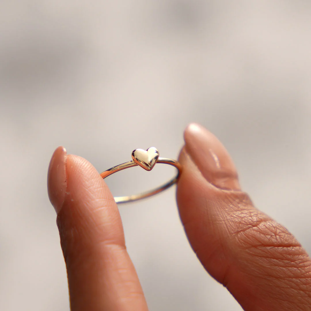 14k Bubble Heart Ring - Image 5