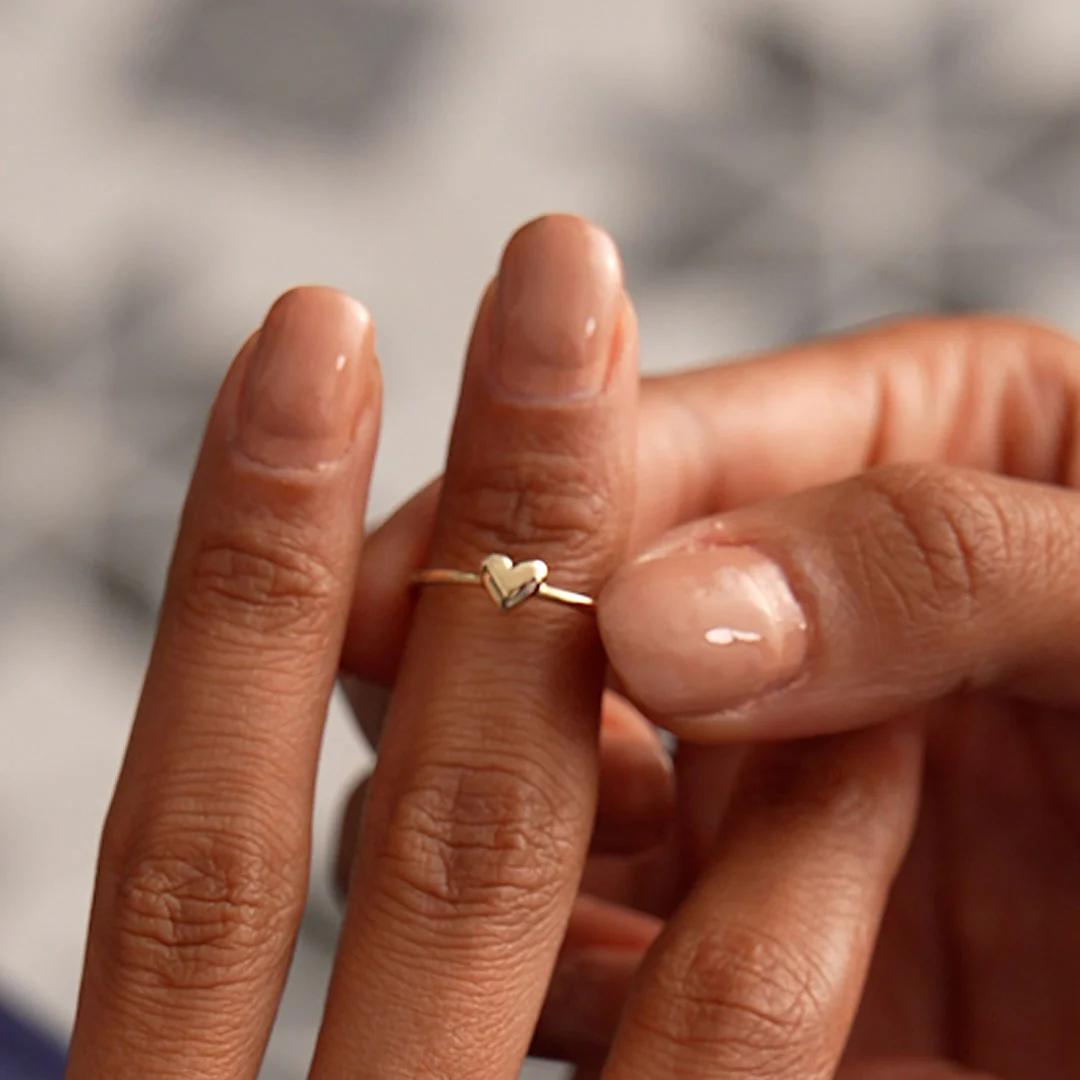 14k Bubble Heart Ring - Image 6