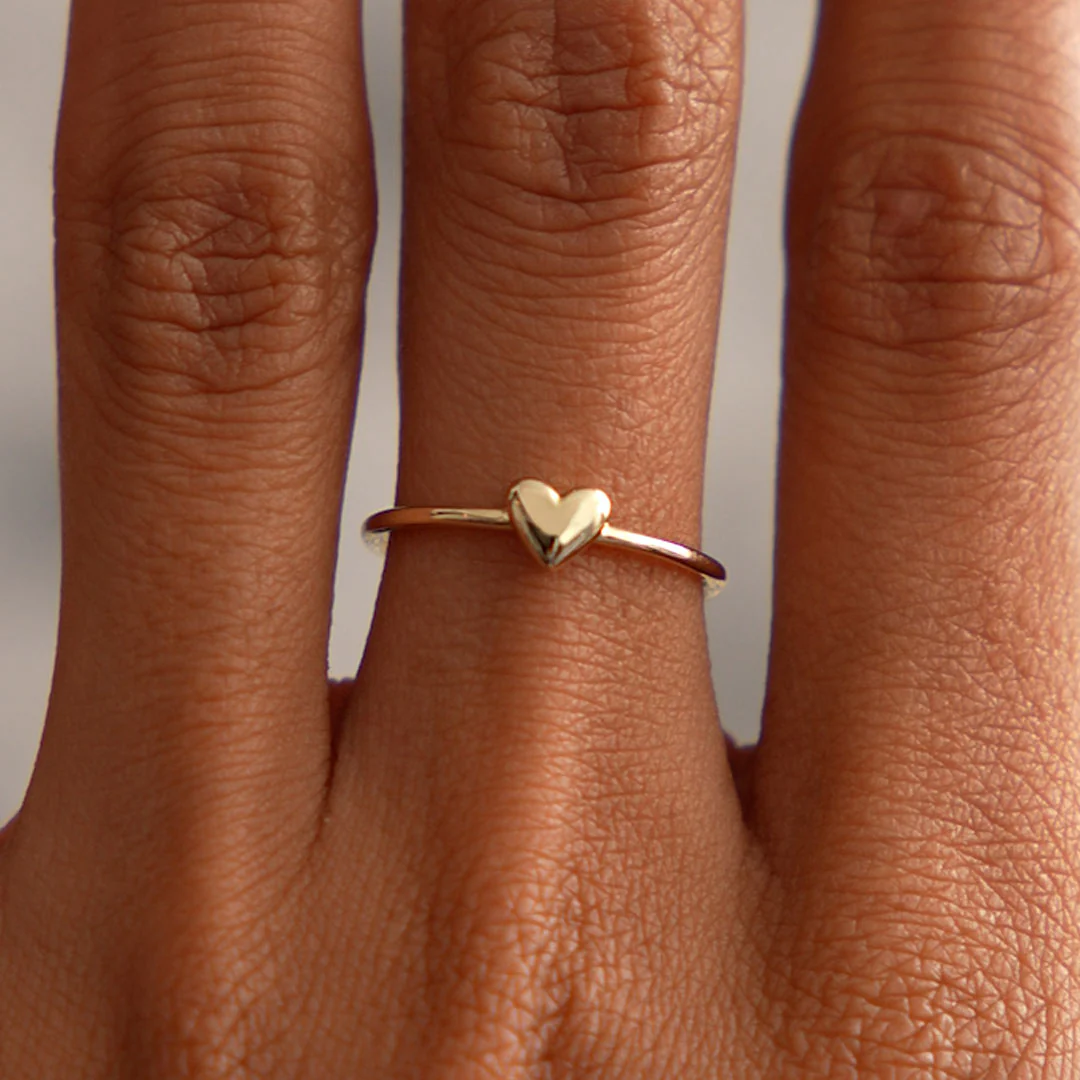 14k Bubble Heart Ring - Image 7