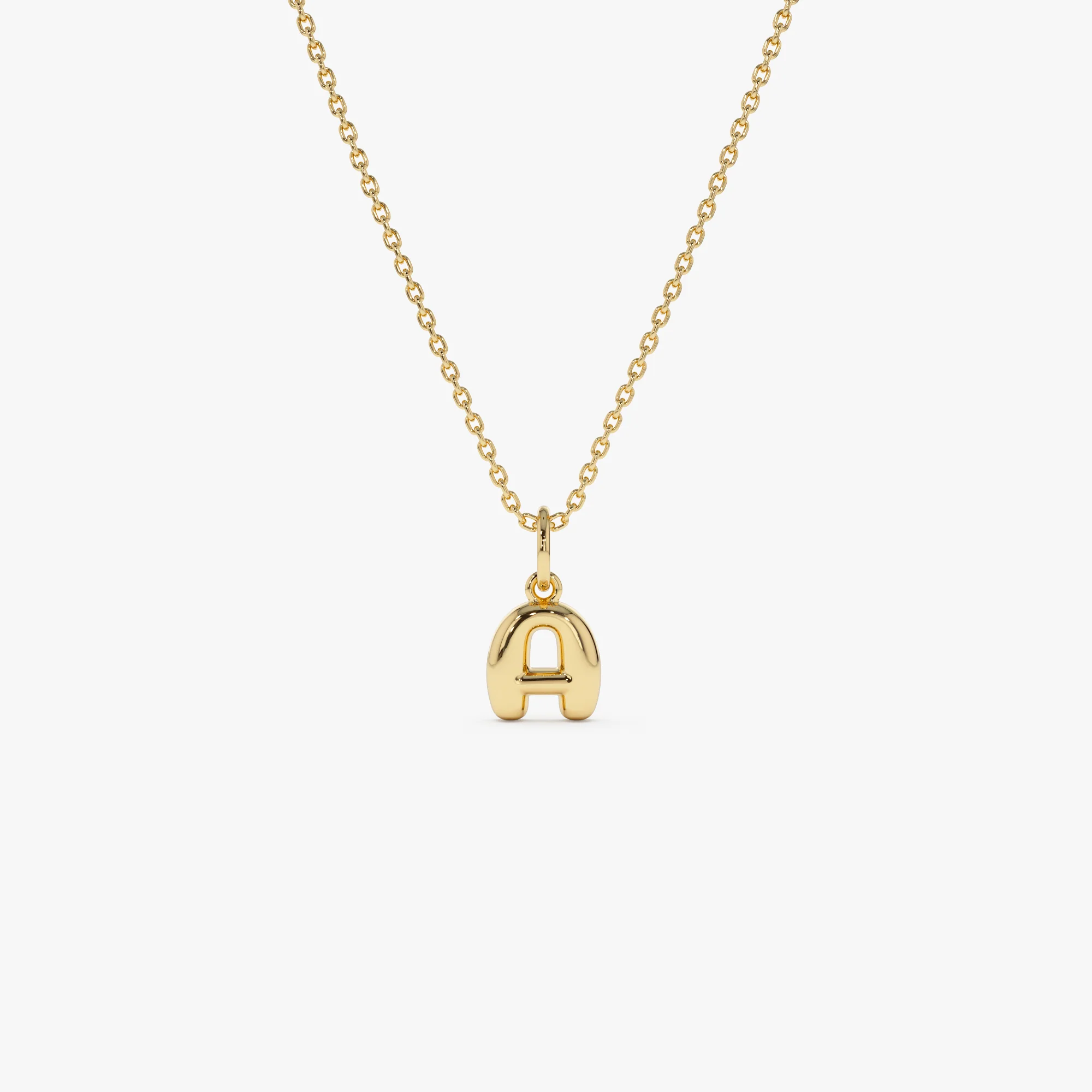 14K Bubble Letter Necklace