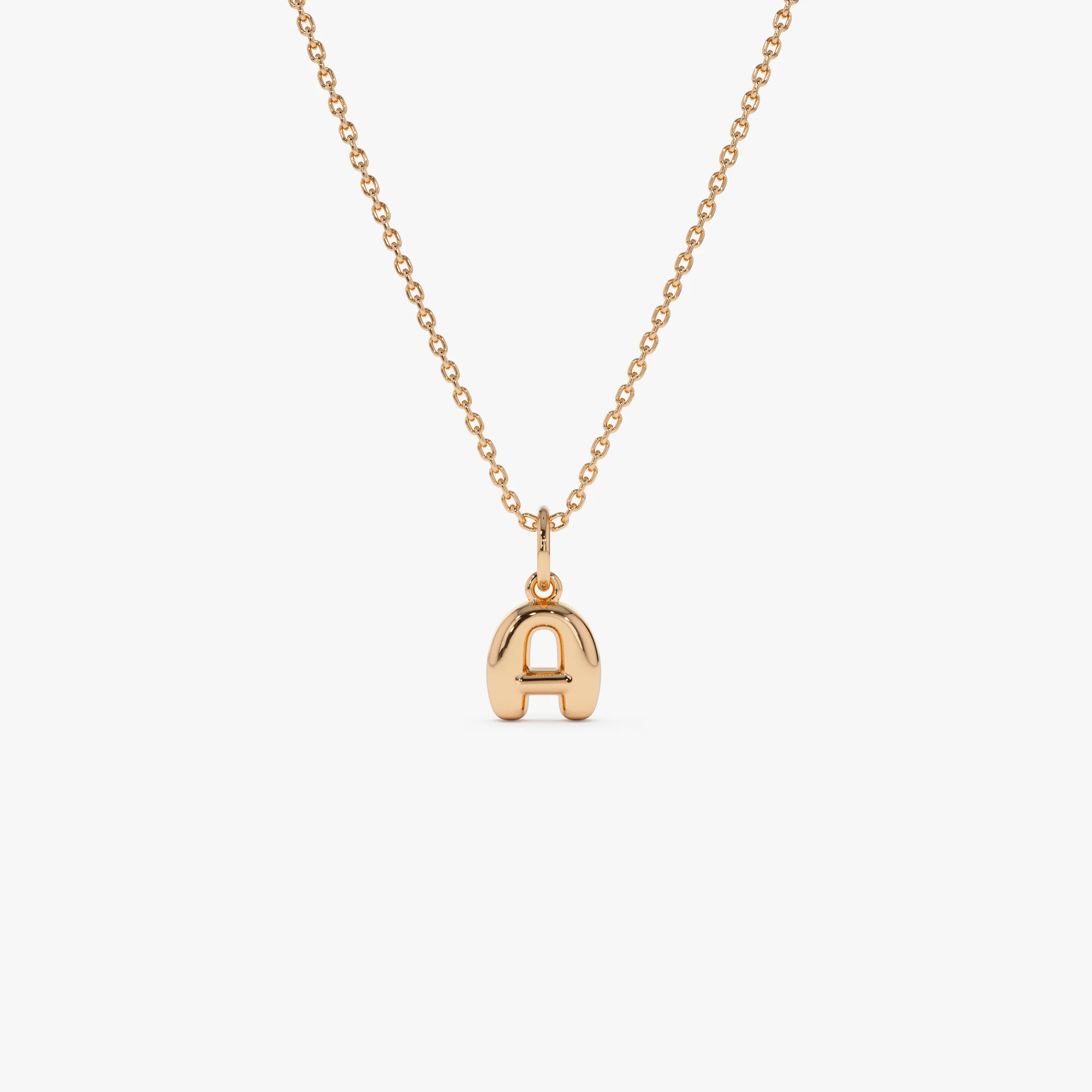 14K Bubble Letter Necklace - Image 10