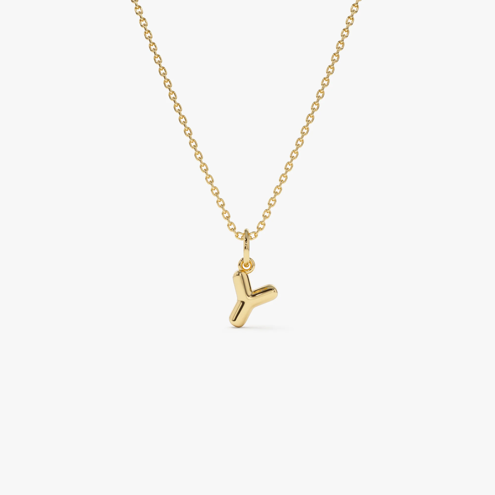 14K Bubble Letter Necklace - Image 11