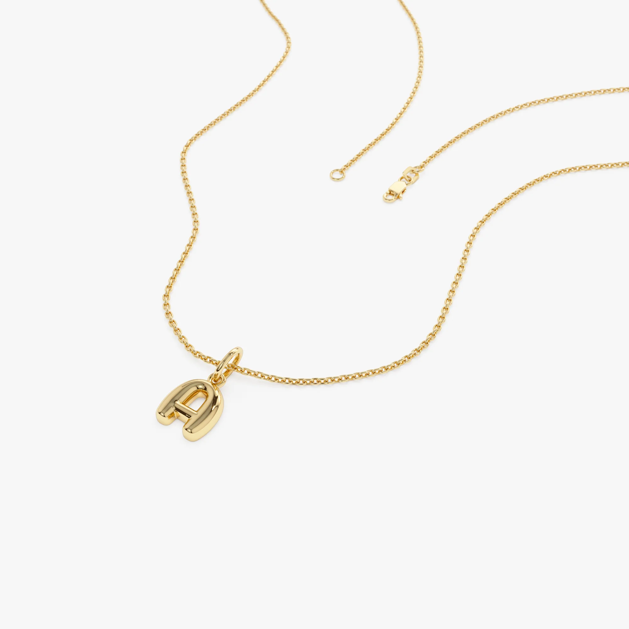 14K Bubble Letter Necklace - Image 12