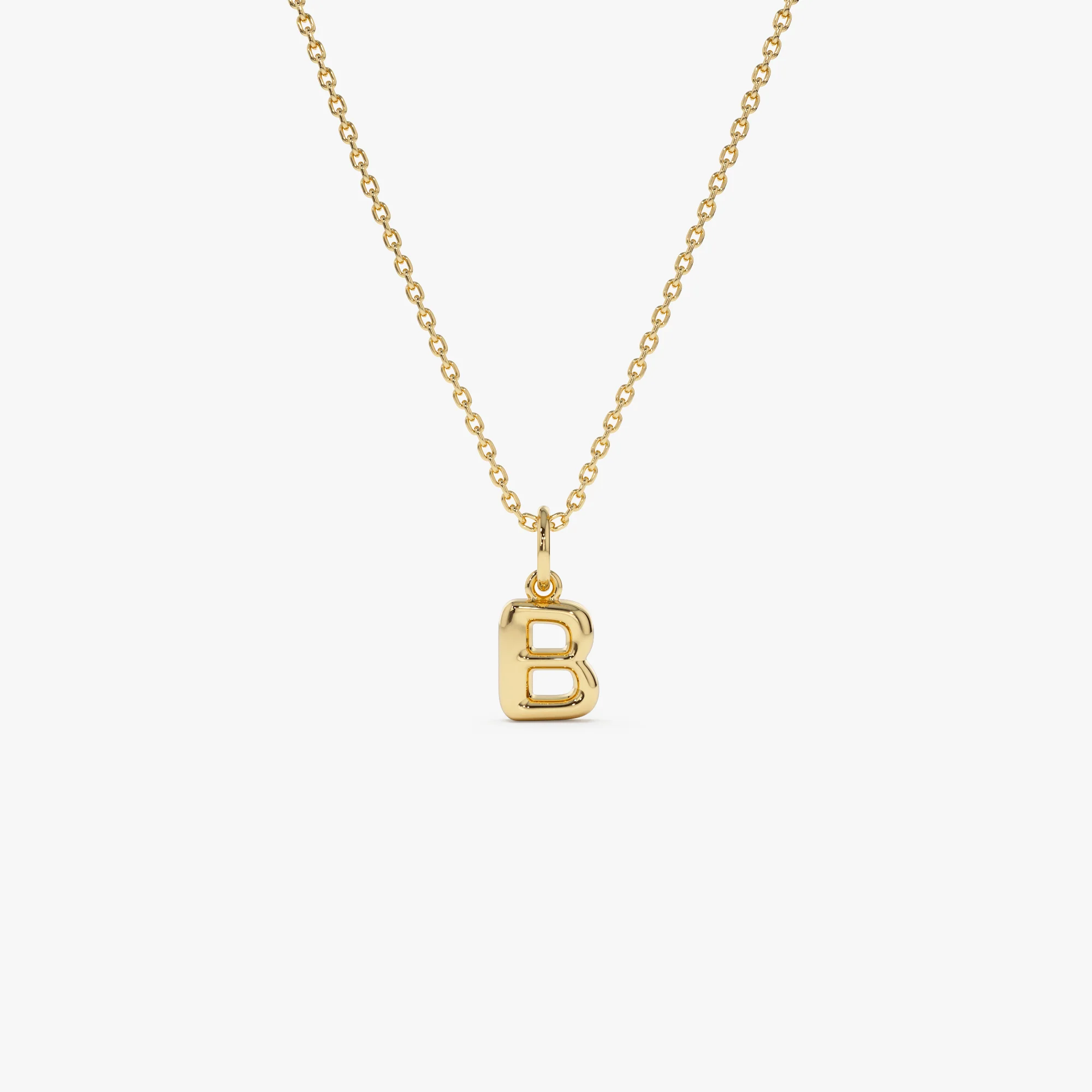 14K Bubble Letter Necklace - Image 13