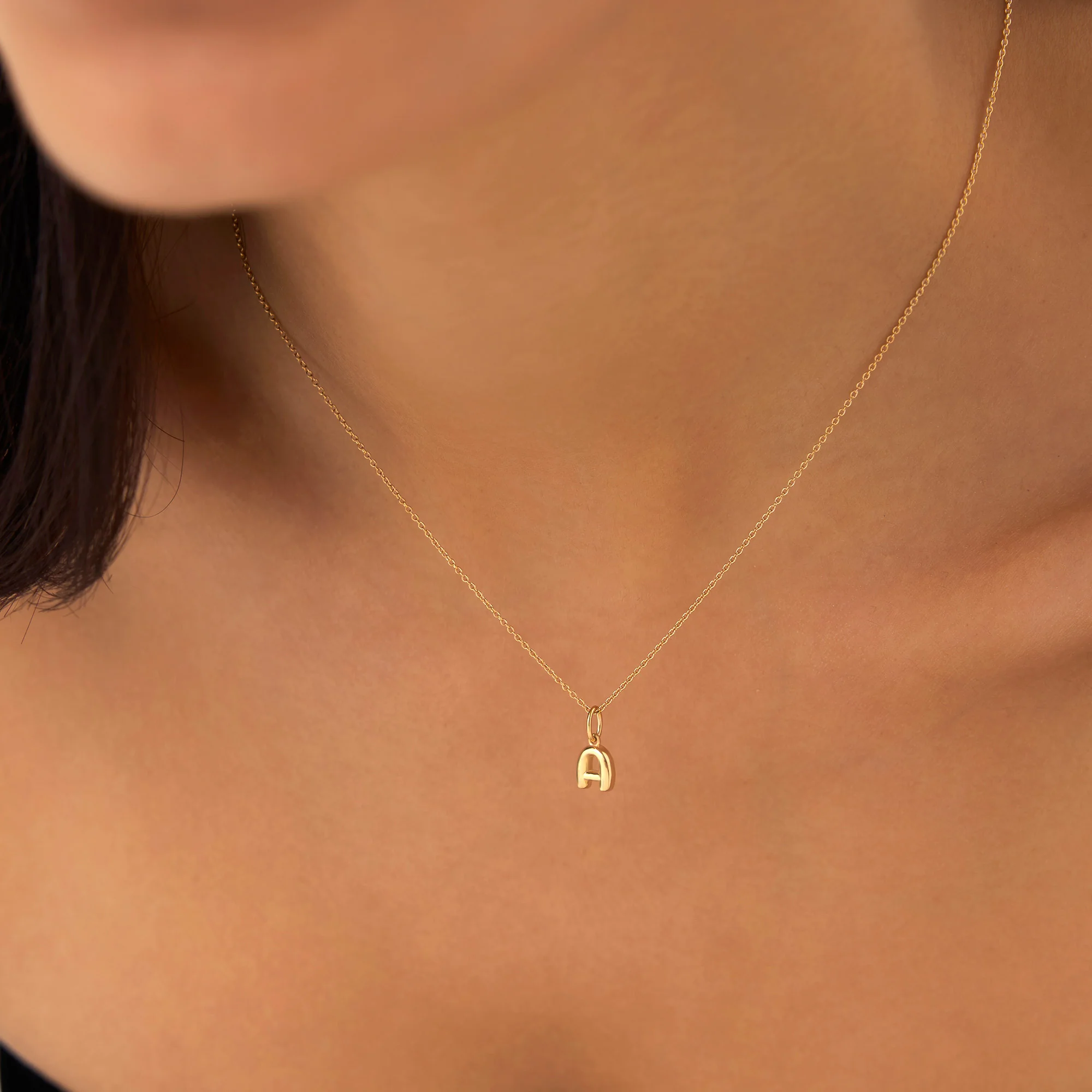 14K Bubble Letter Necklace - Image 3
