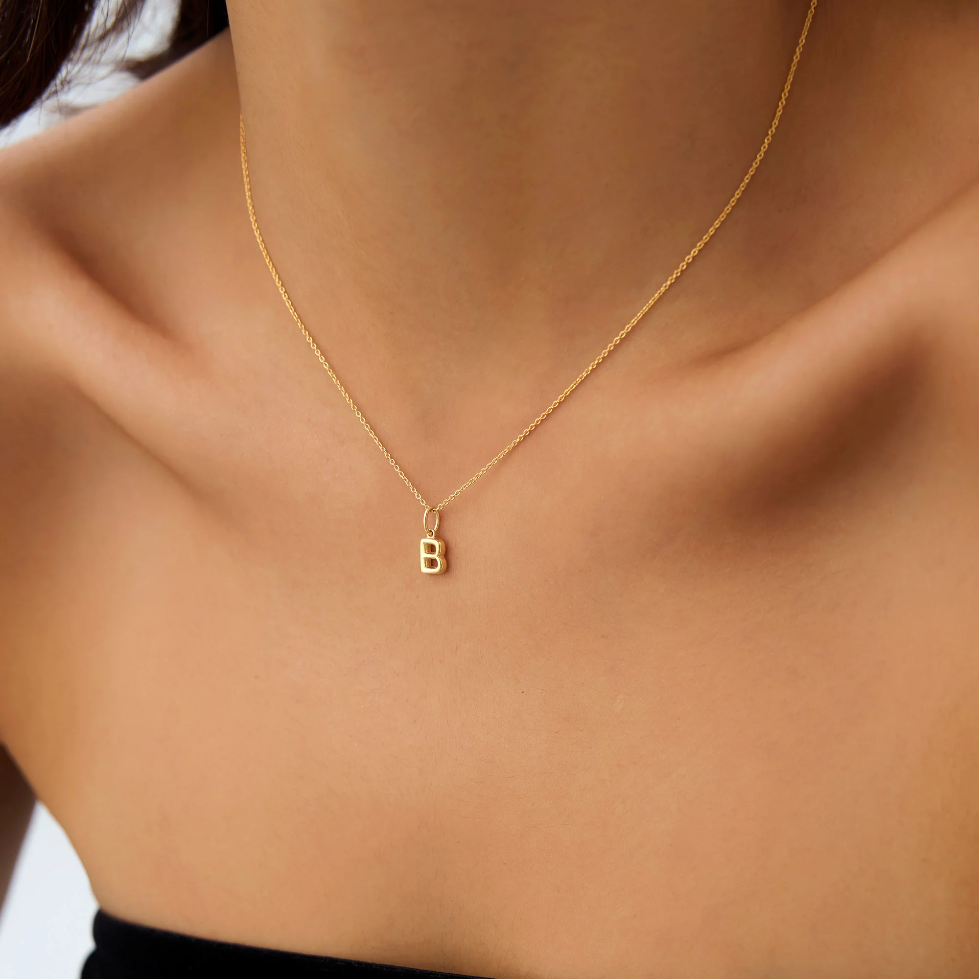 14K Bubble Letter Necklace - Image 6