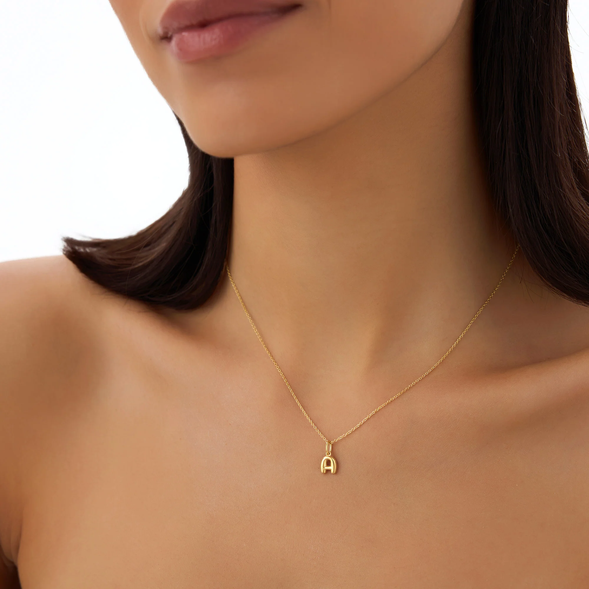 14K Bubble Letter Necklace - Image 7