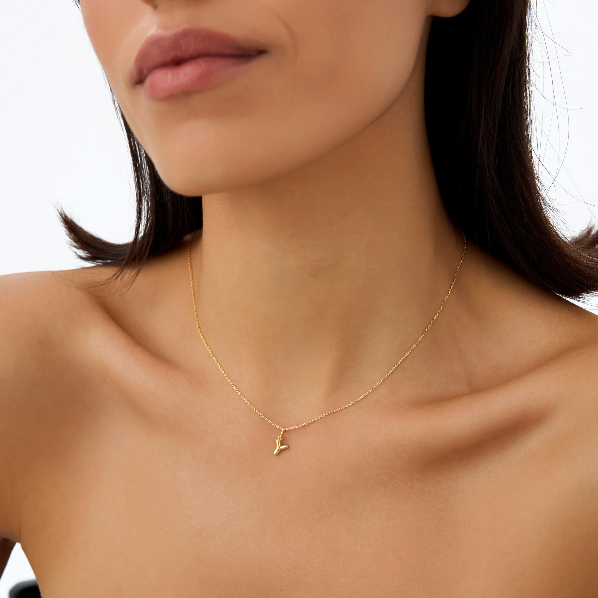 14K Bubble Letter Necklace - Image 8