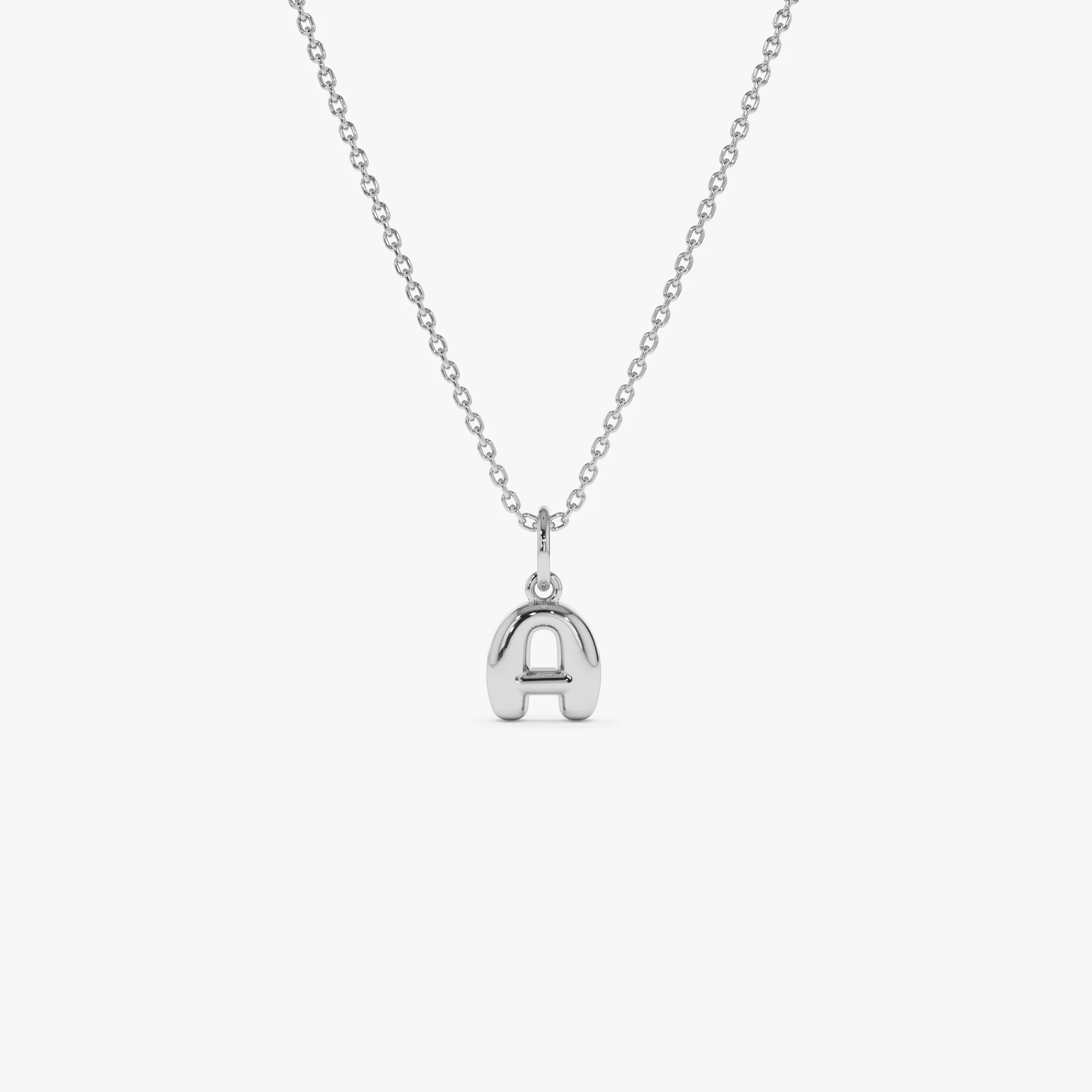14K Bubble Letter Necklace - Image 9