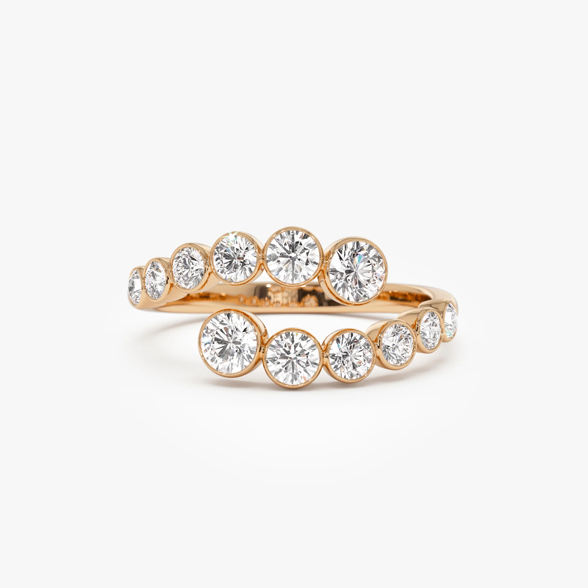 14k Bypass Curve Bezel Setting Diamond Ring - Image 6
