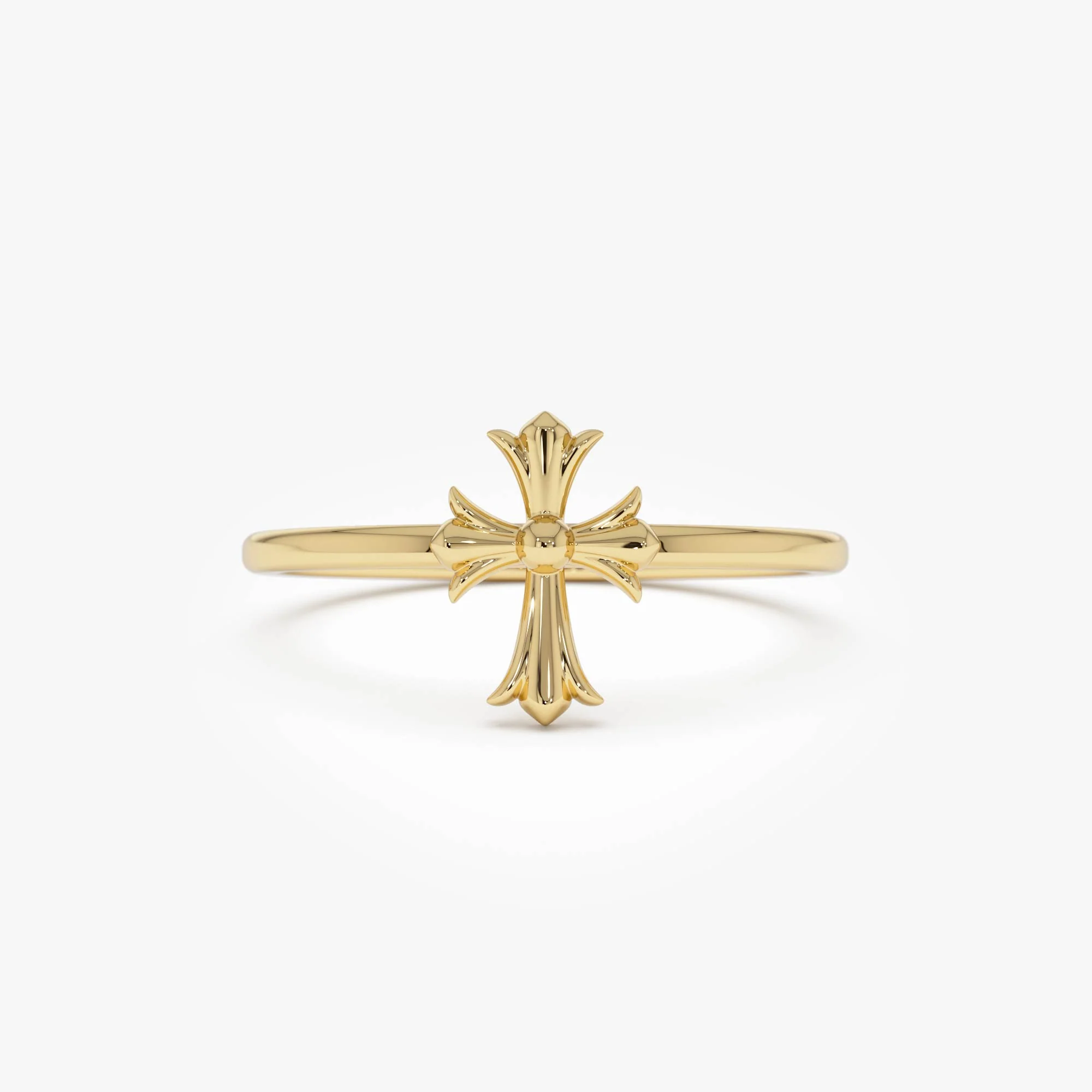 14K Chrome Hearts Cross Band Ring