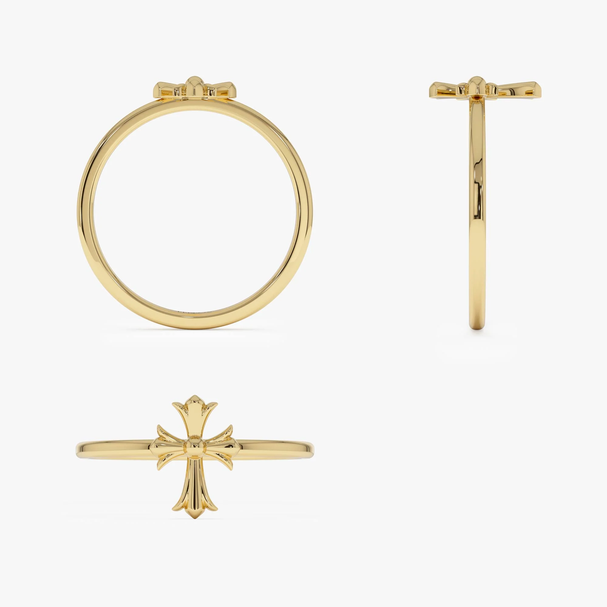 14K Chrome Hearts Cross Band Ring - Image 10