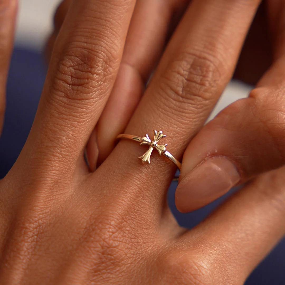 14K Chrome Hearts Cross Band Ring - Image 2