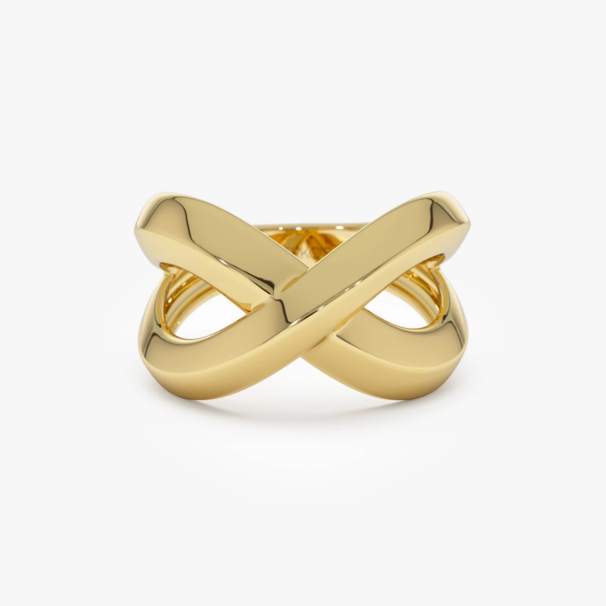 14K Chunky Gold Criss Cross Statement Ring