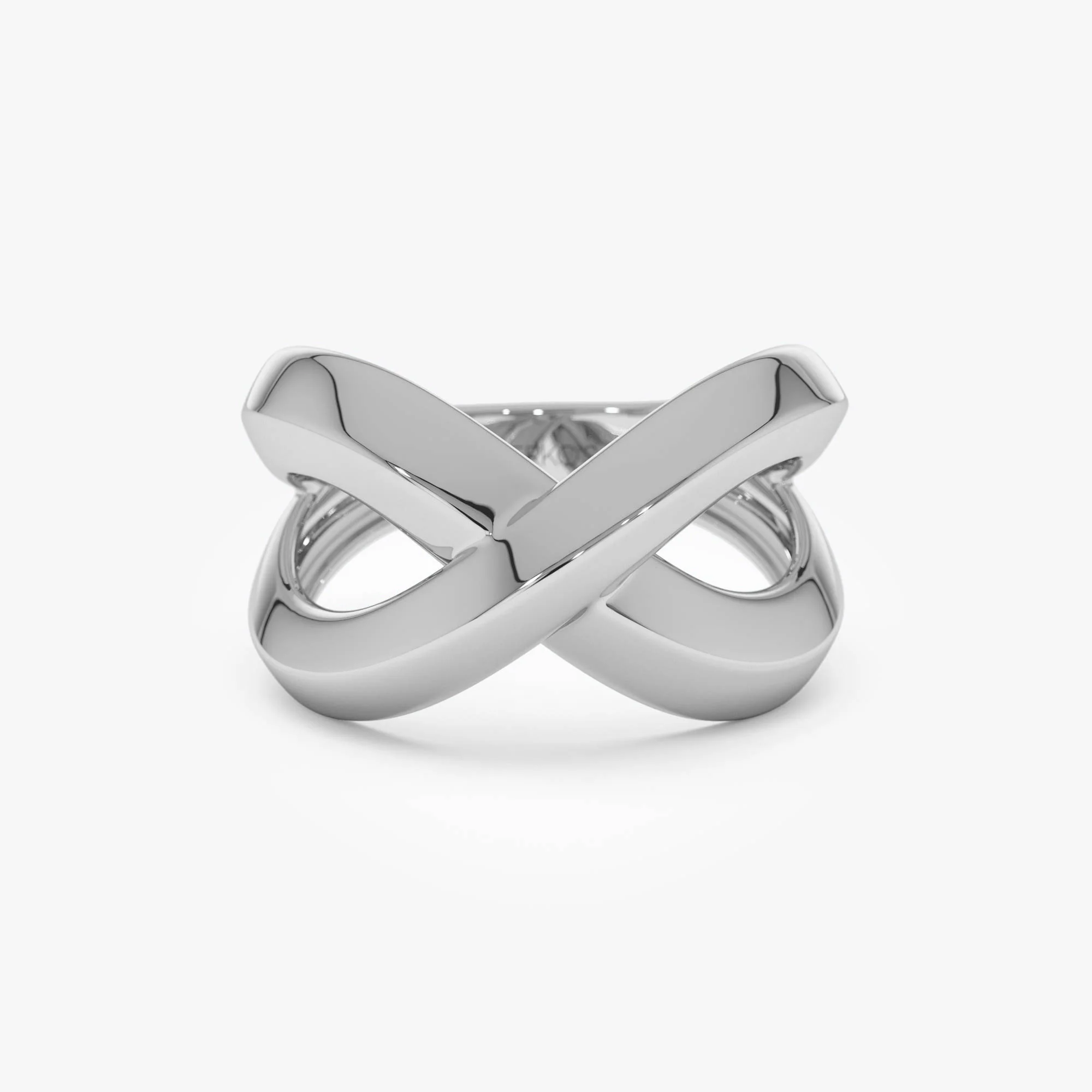 14K Chunky Gold Criss Cross Statement Ring - Image 6