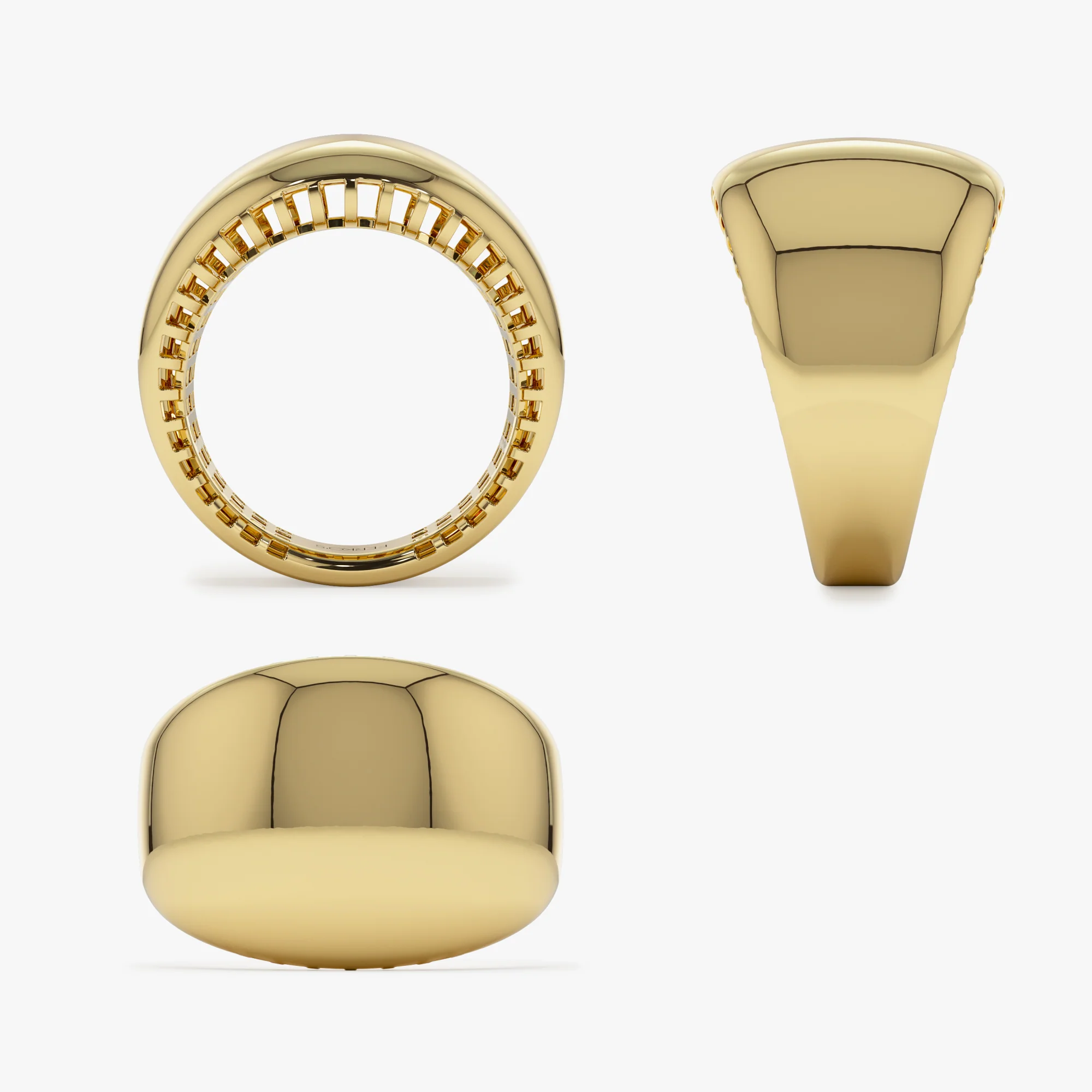 14k Chunky Gold Dome Graduating Statement Ring - Image 11