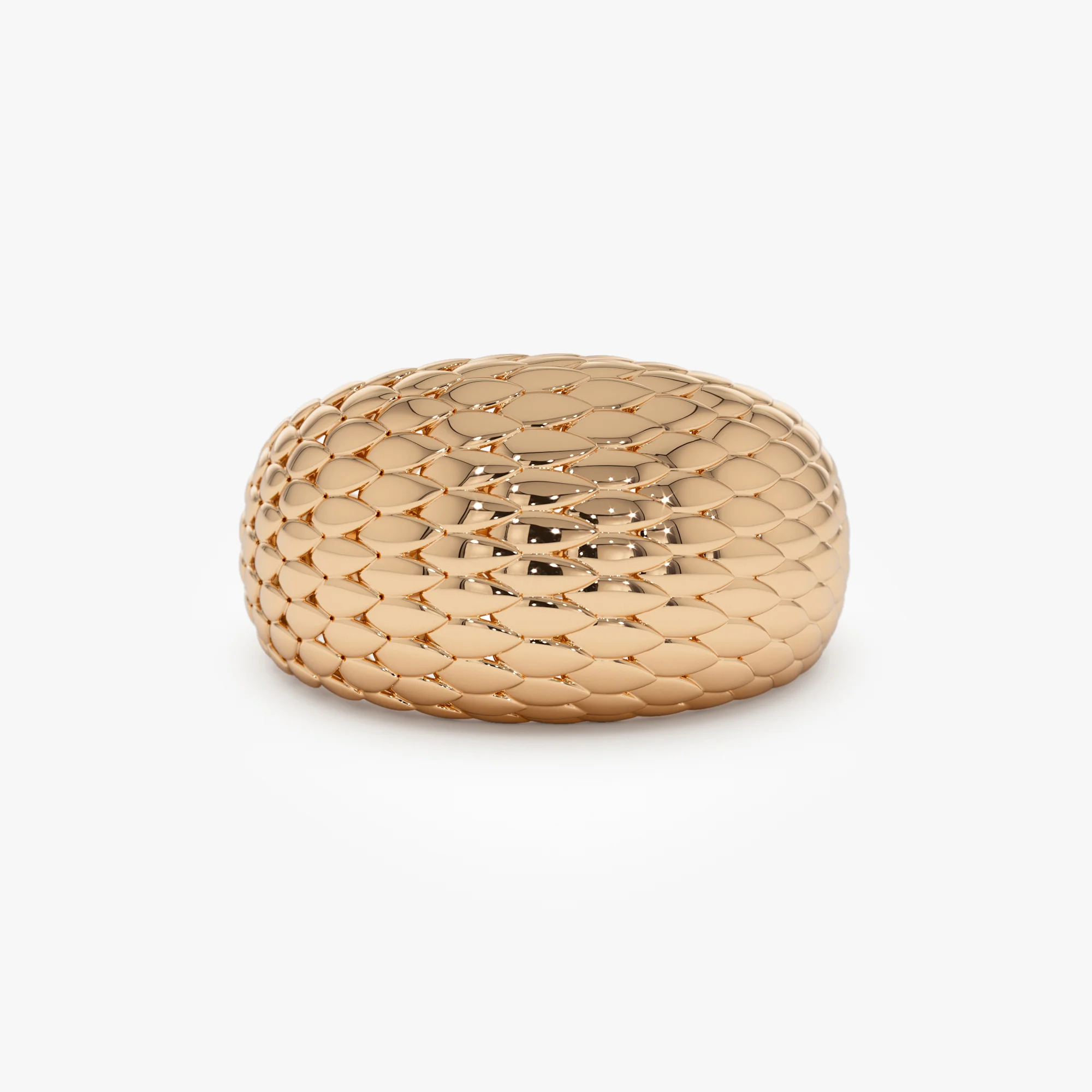 14K Chunky Snake Skin Texture Ring - Image 5