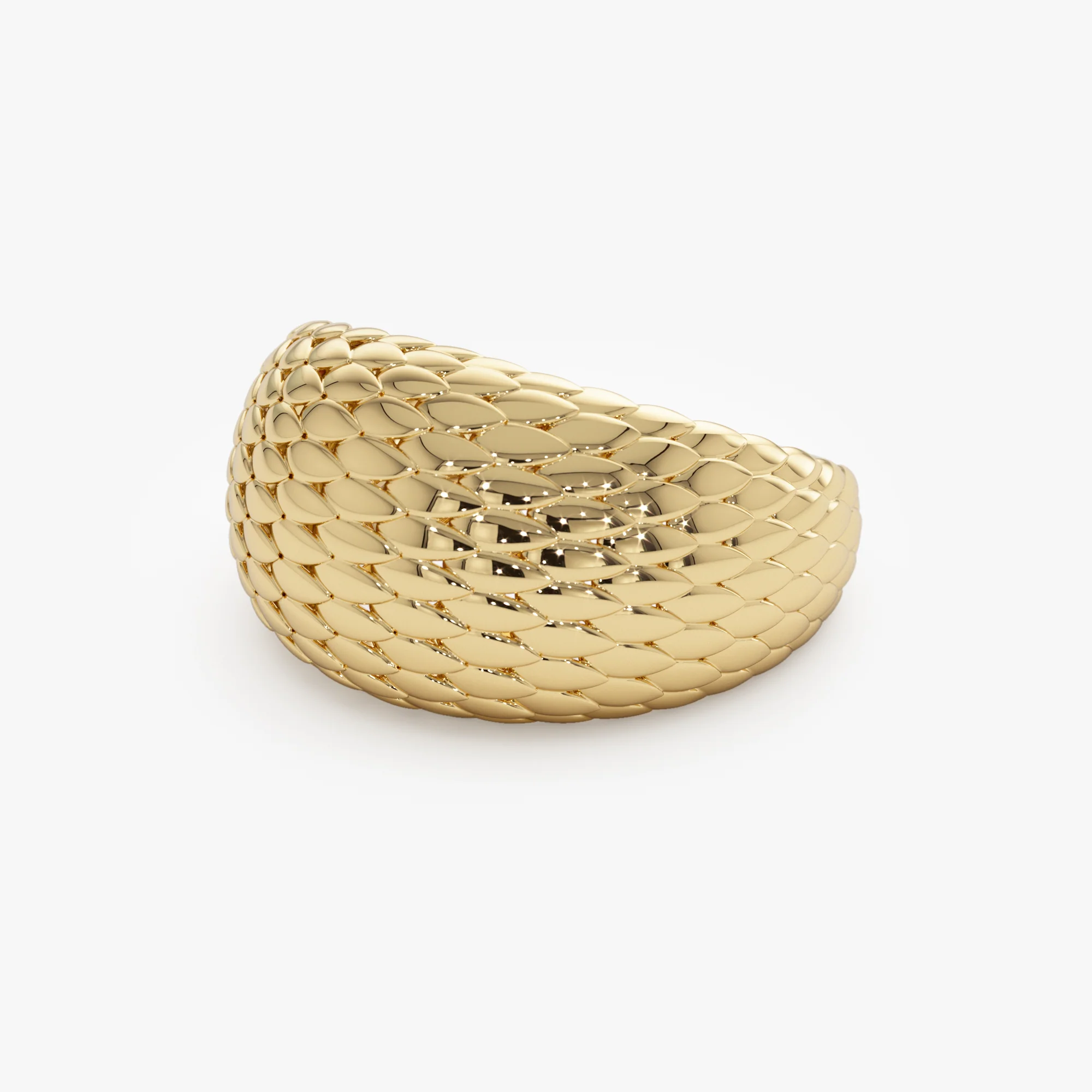 14K Chunky Snake Skin Texture Ring - Image 7
