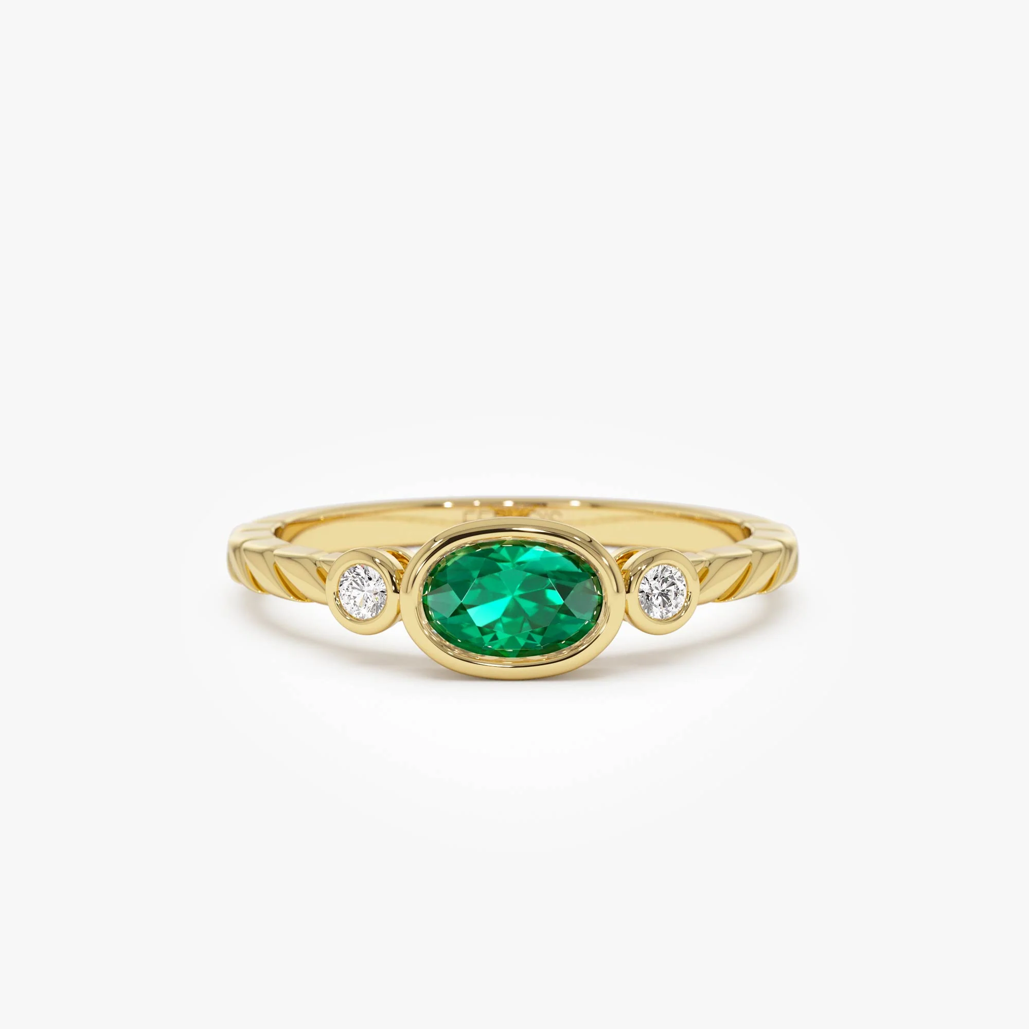 14k Classic Emerald and Diamond Ring