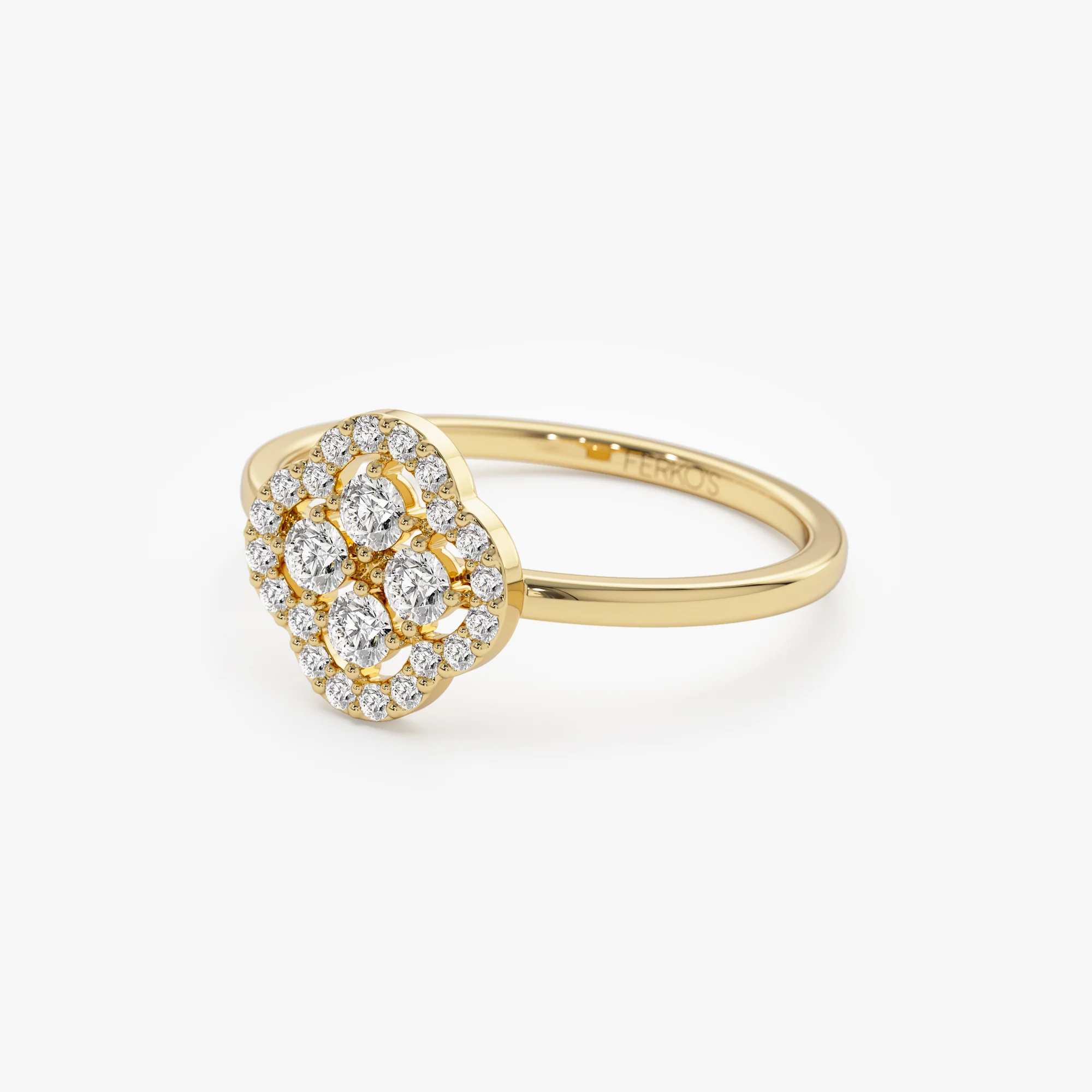 14k Clover Diamond Cluster Ring - Image 6