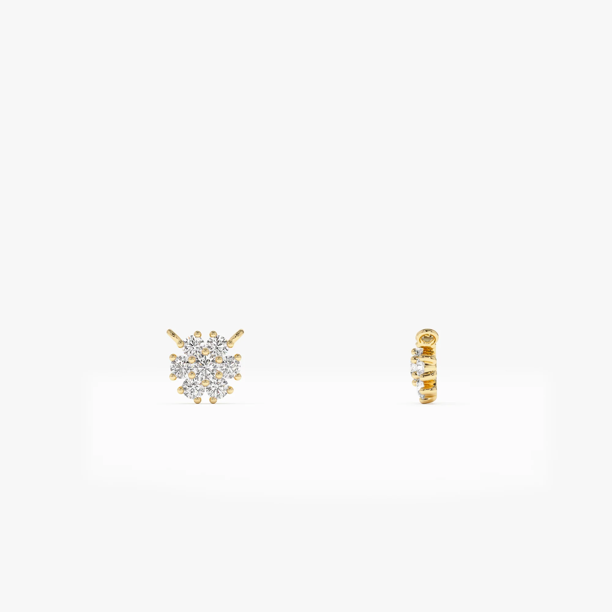 14k Cluster Flower Diamond Necklace - Image 7
