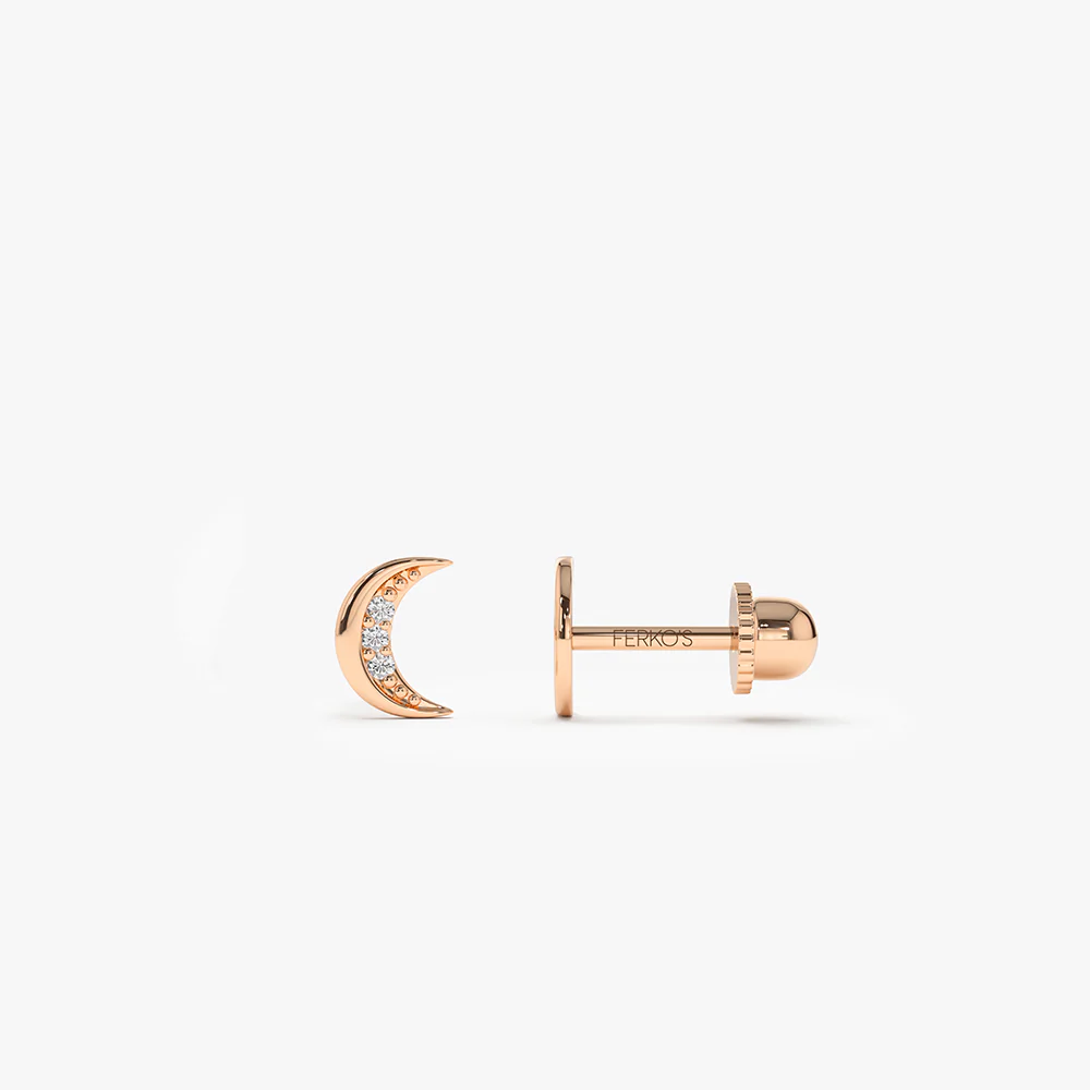 14k Crescent Moon Helix Piercing - Image 3