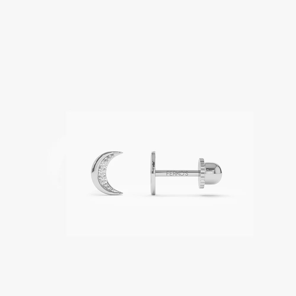 14k Crescent Moon Helix Piercing - Image 4