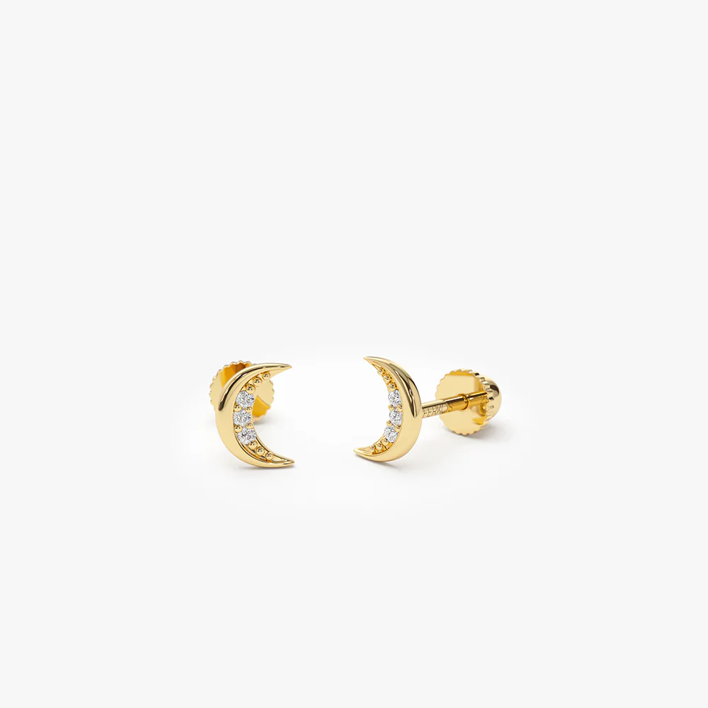 14k Crescent Moon Helix Piercing - Image 5