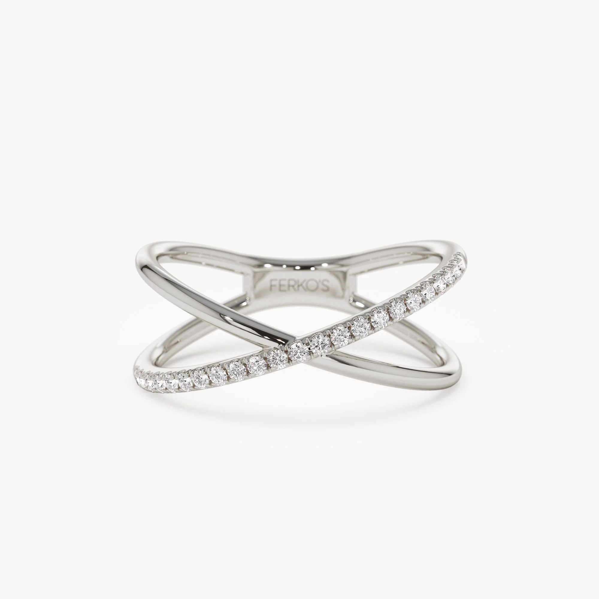 14k Criss Cross Single Side Diamond Ring - Image 4