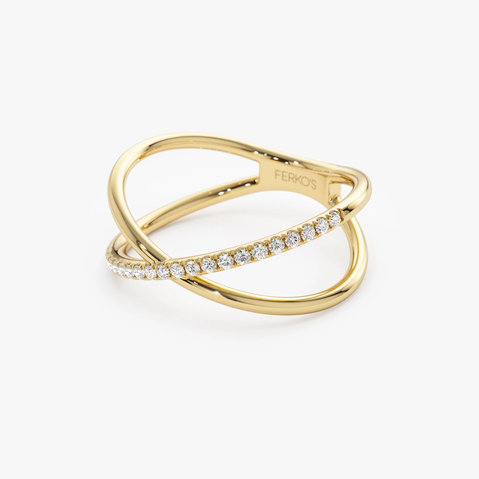 14k Criss Cross Single Side Diamond Ring - Image 5
