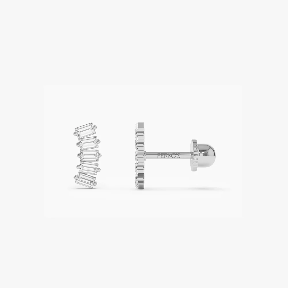 14k Curved Baguette Helix Piercing - Image 4