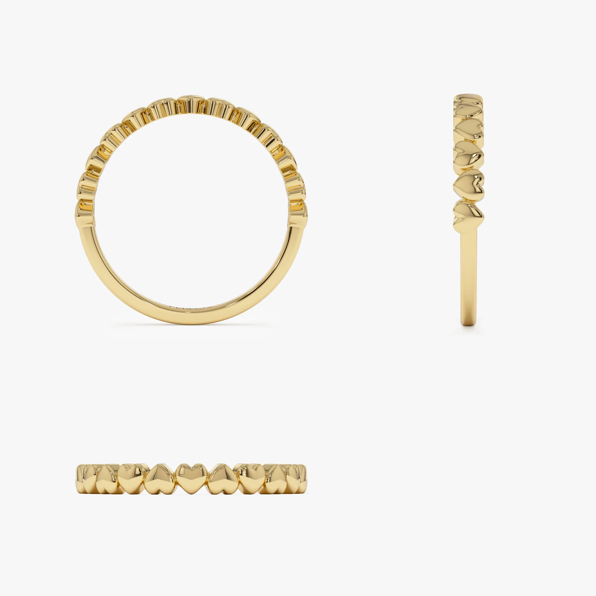 14k Dainty Heart Stacking Gold Ring - Image 10