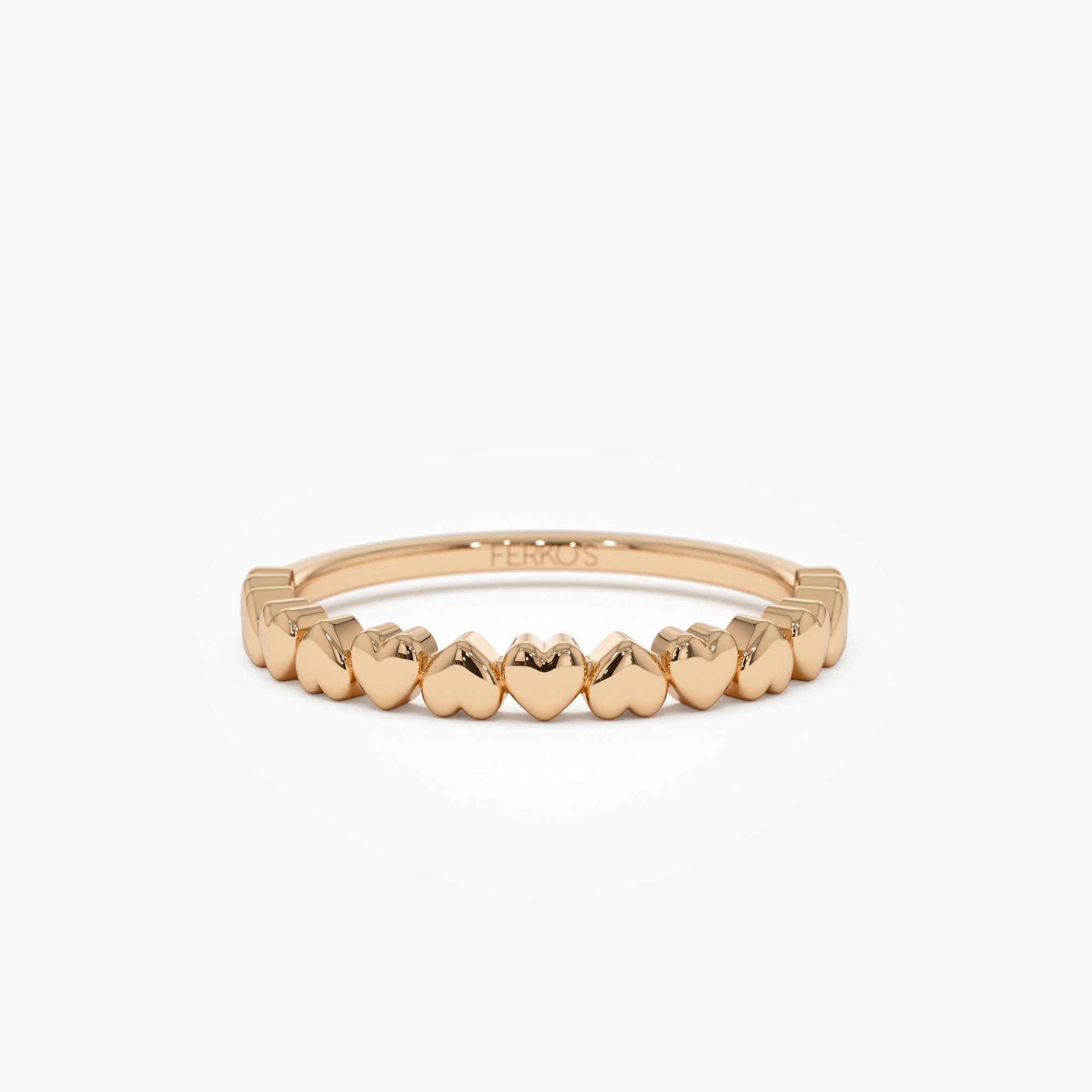 14k Dainty Heart Stacking Gold Ring - Image 7