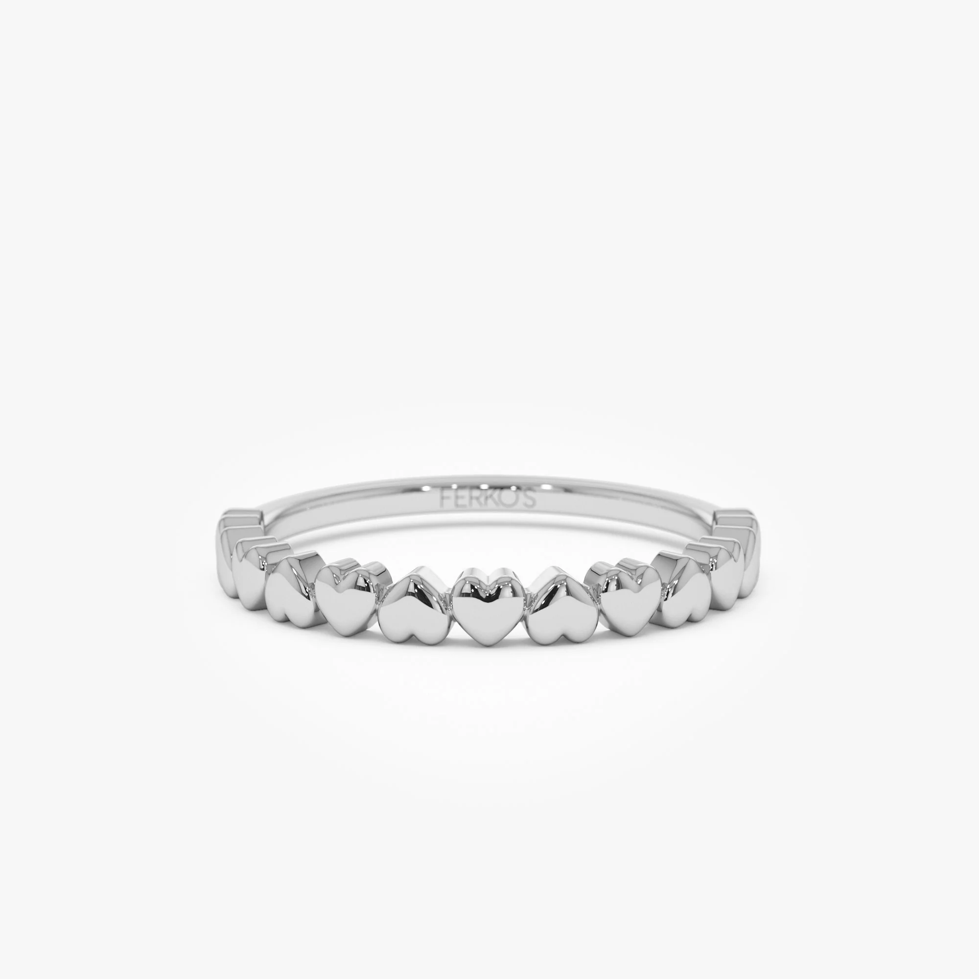 14k Dainty Heart Stacking Gold Ring - Image 8
